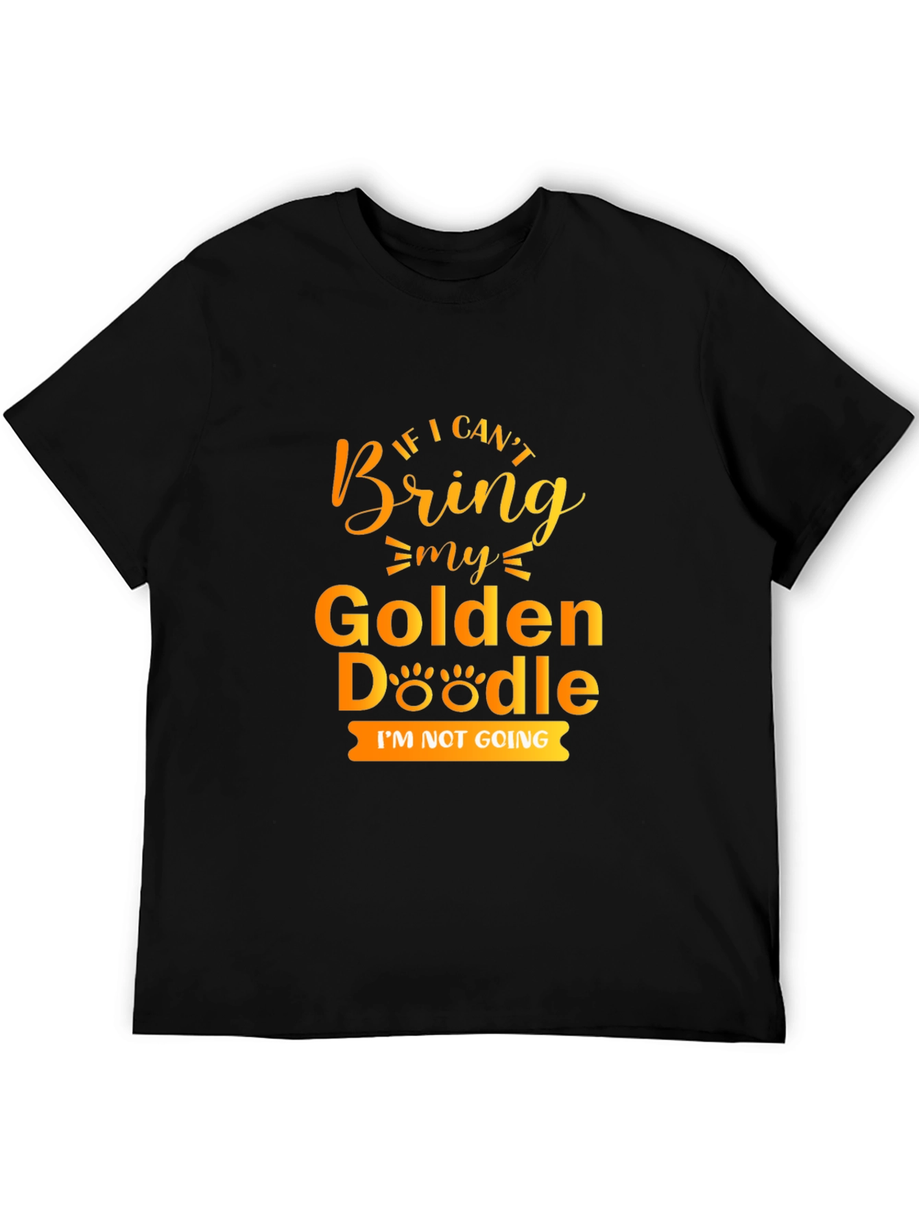 Camiseta Negra Golden Doodle: Si No Viene Yo Tampoco