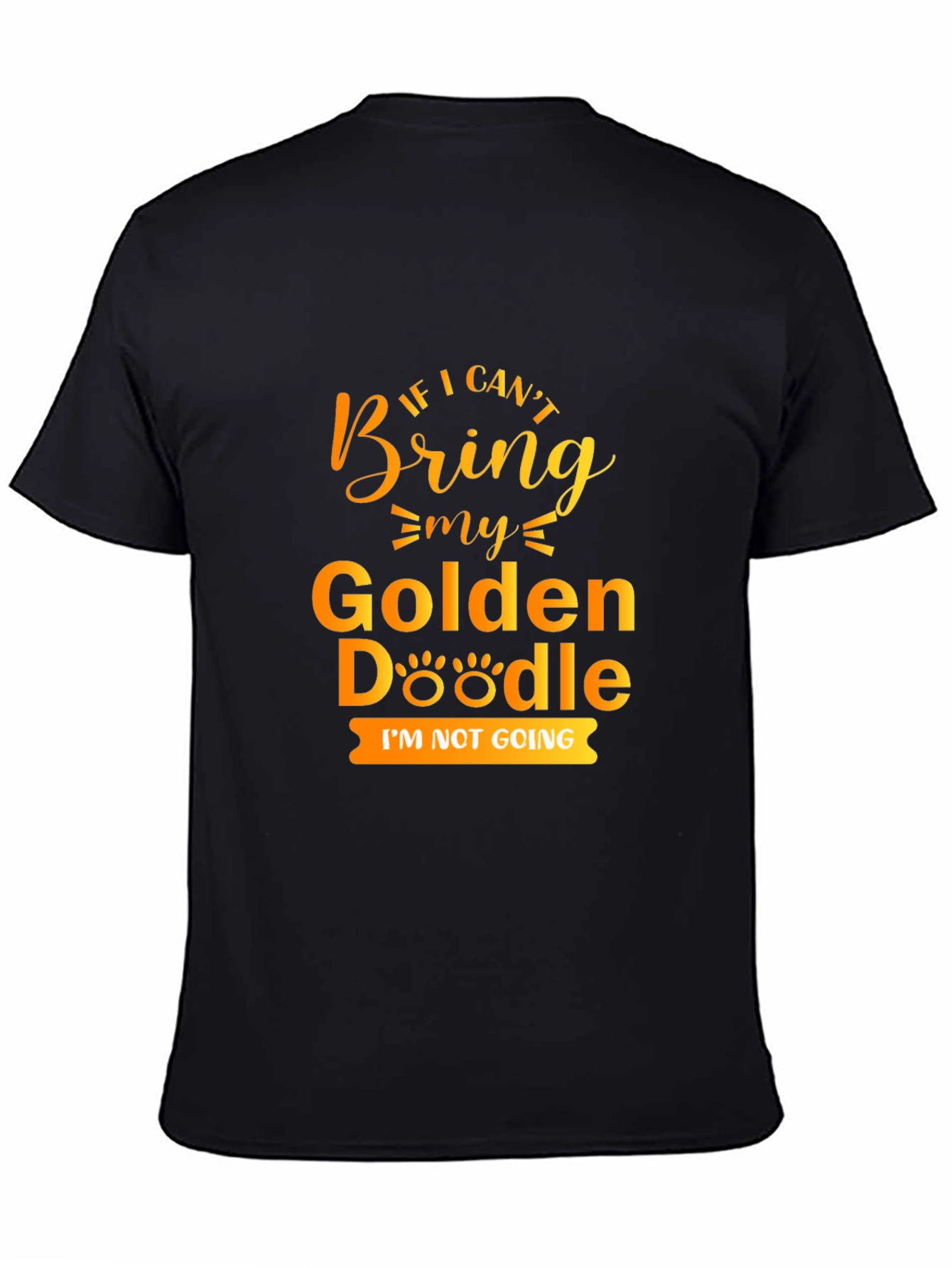 Camiseta Negra Golden Doodle: Si No Viene Yo Tampoco