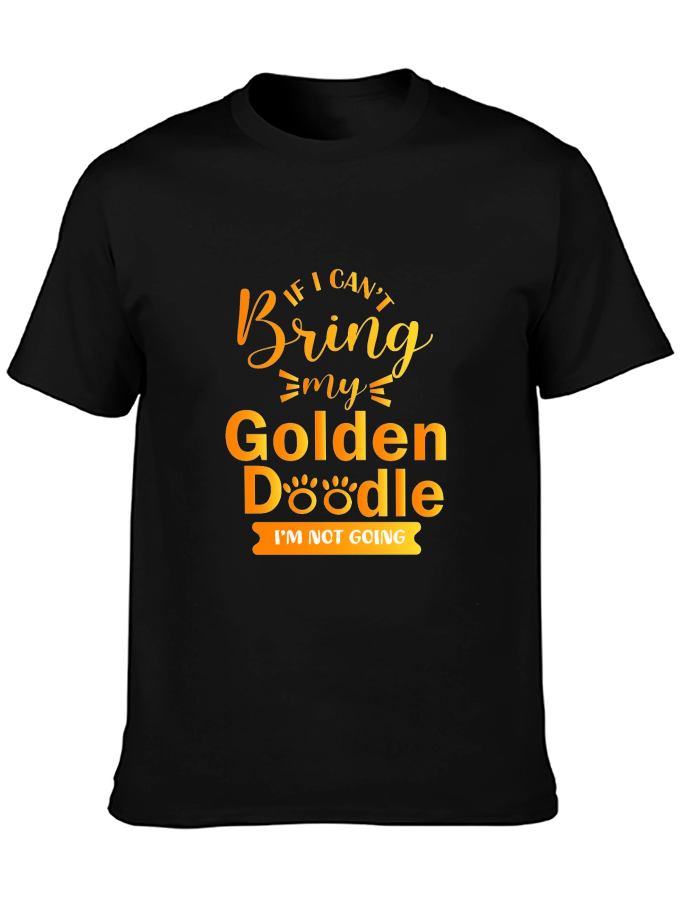 Camiseta Negra Golden Doodle: Si No Viene Yo Tampoco