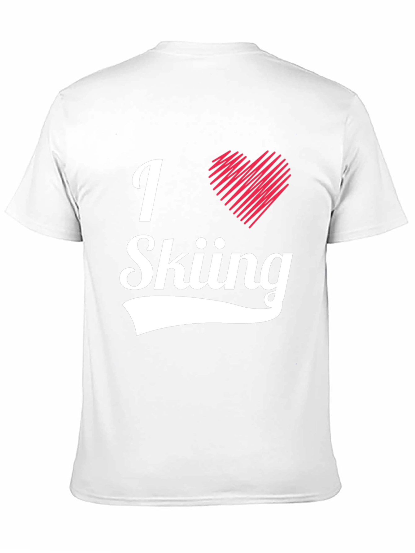 Camiseta Negra I Love Skiing para Hombre