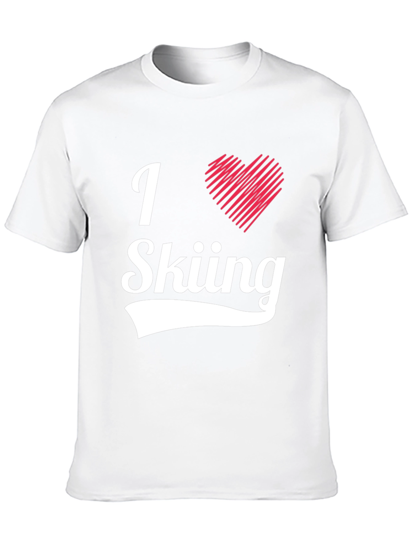 Camiseta Negra I Love Skiing para Hombre