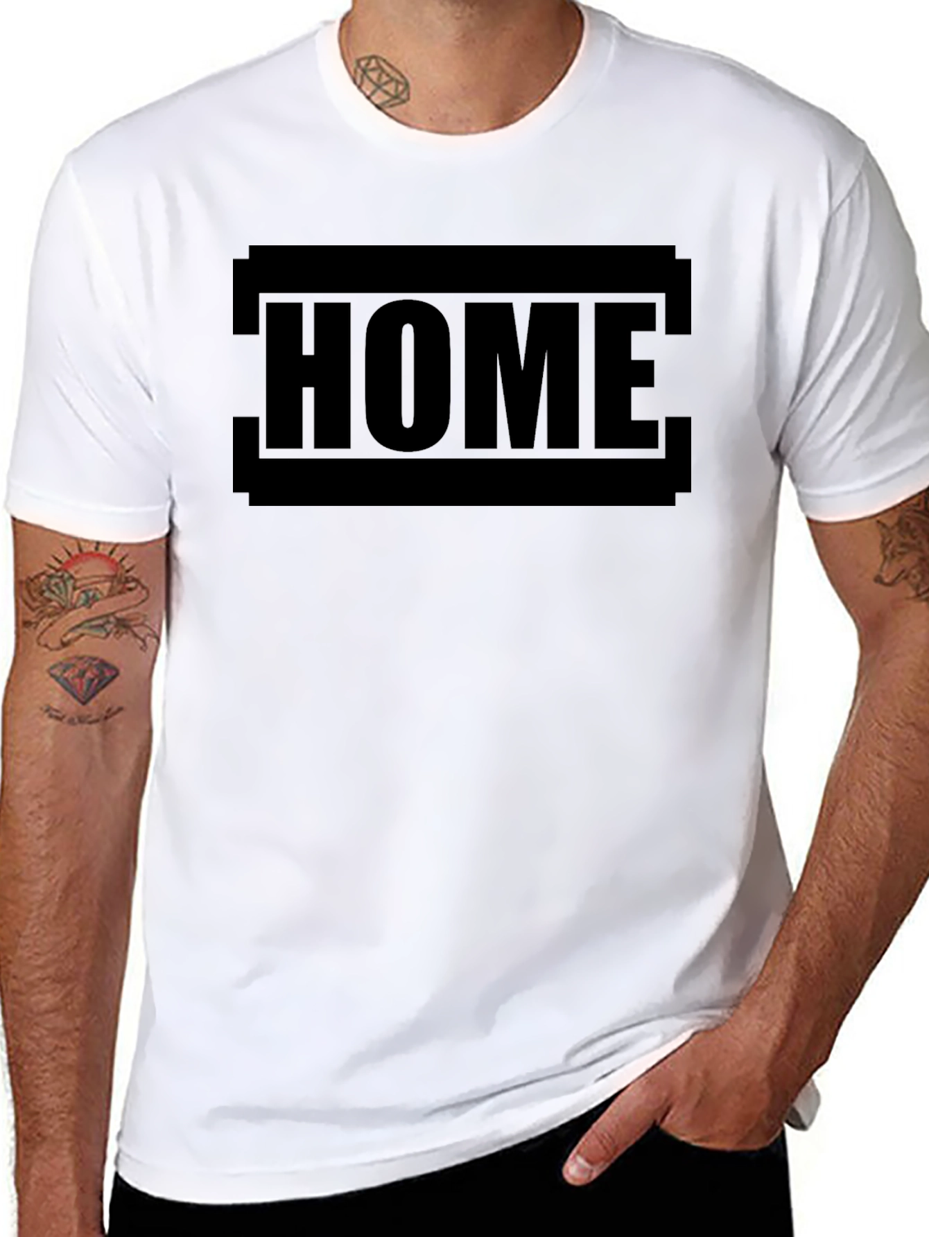 Camiseta Negra Hombre - Diseño HOME Casual
