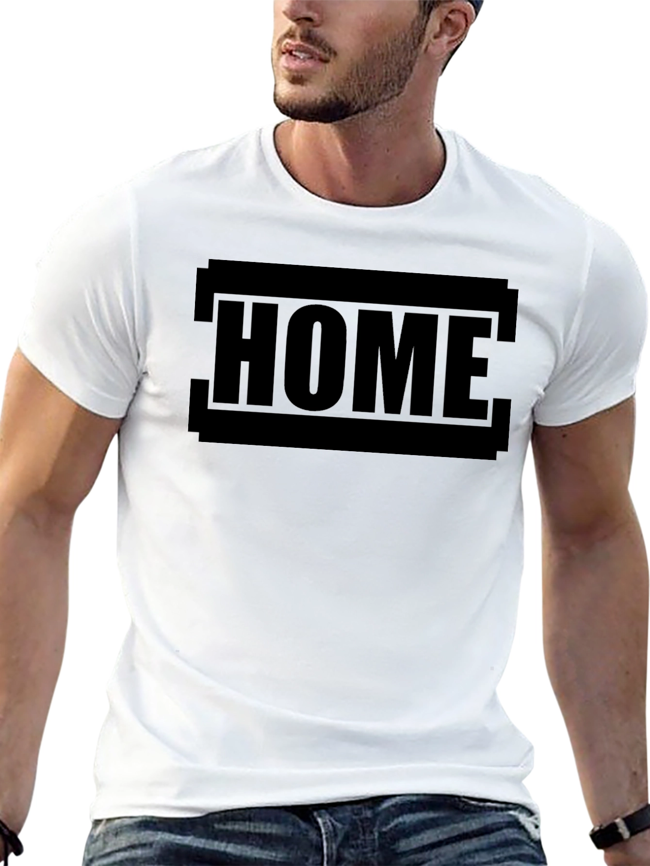 Camiseta Negra Hombre - Diseño HOME Casual