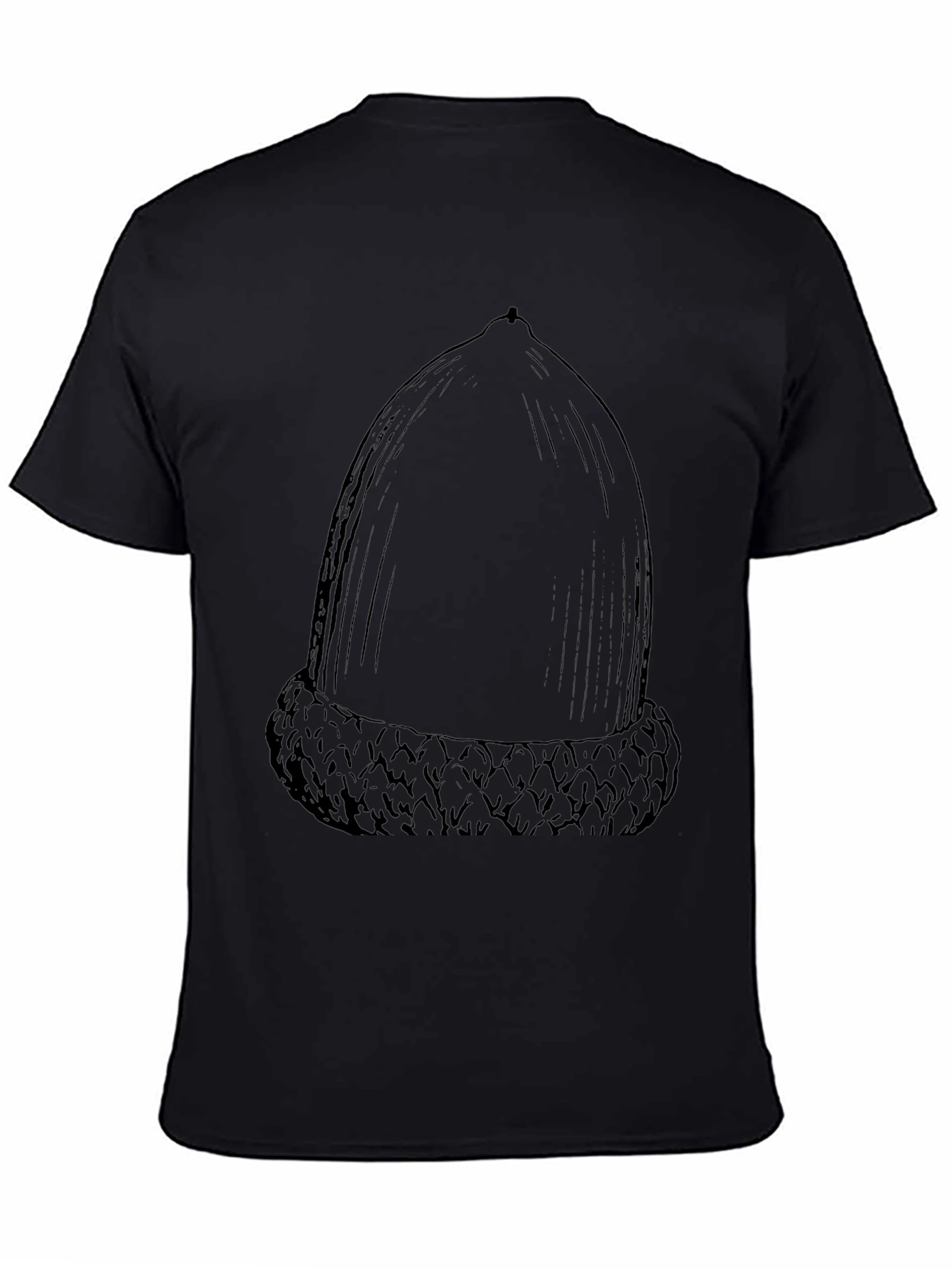Camiseta Negra con Diseño de Bellota