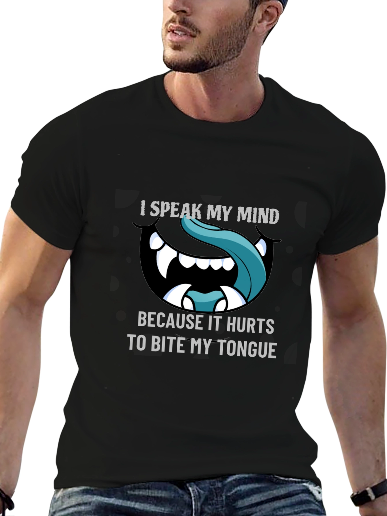 Camiseta Negra con Diseño Hablo mi mente