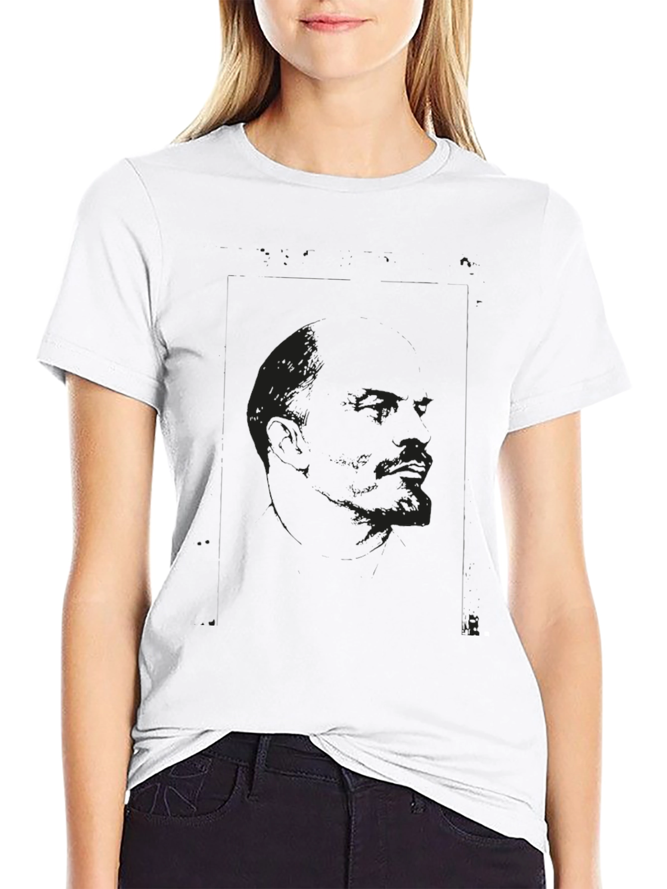 Camiseta Negra Estampada con Diseño Abstracto