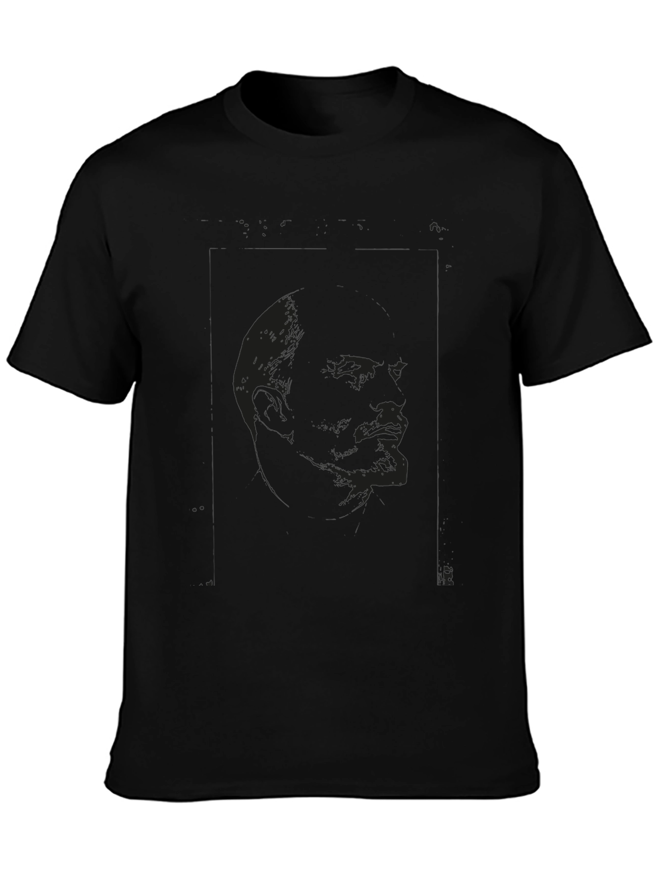 Camiseta Negra Estampada con Diseño Abstracto