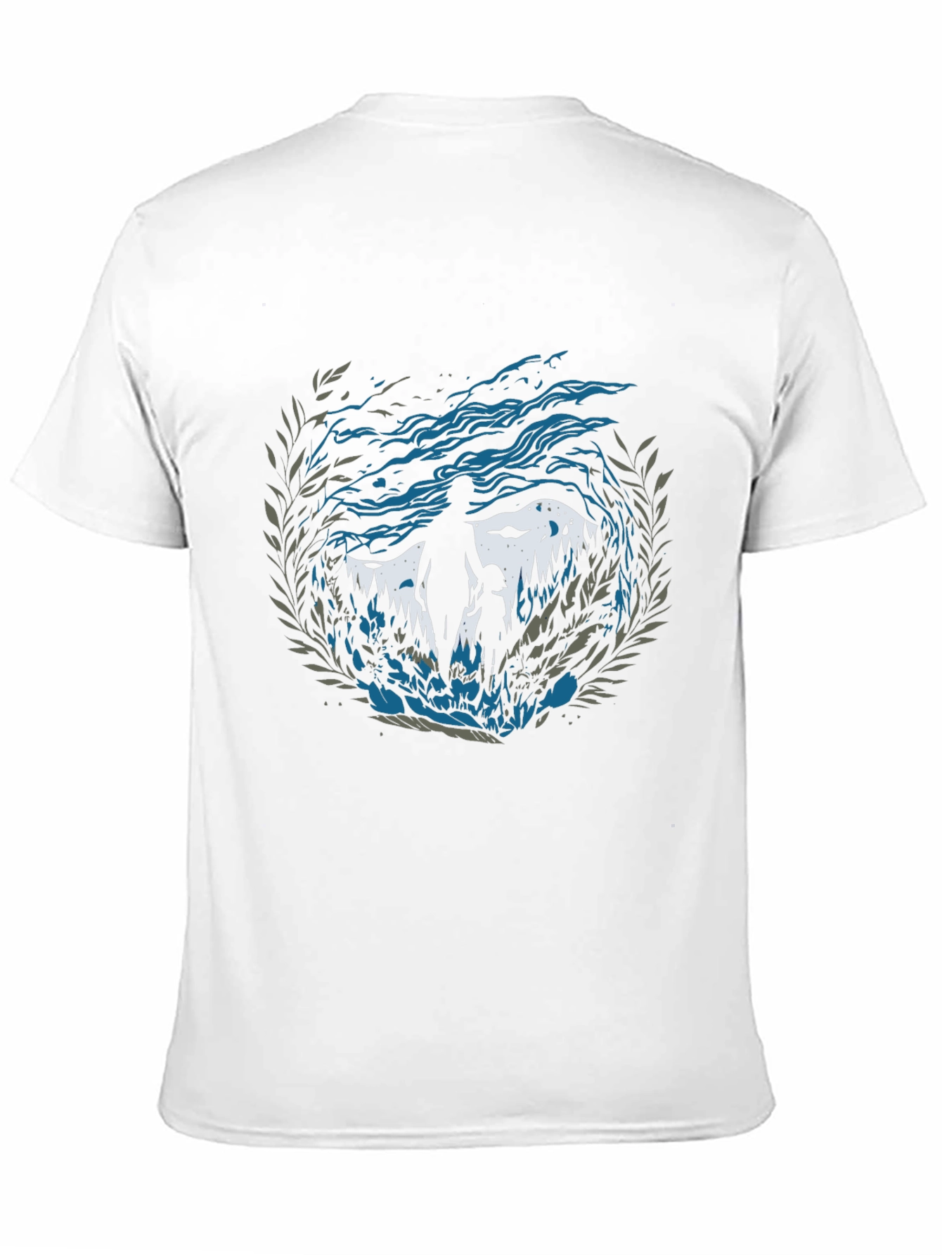 Camiseta Hombre Diseño Silueta Padre e Hijo Naturaleza