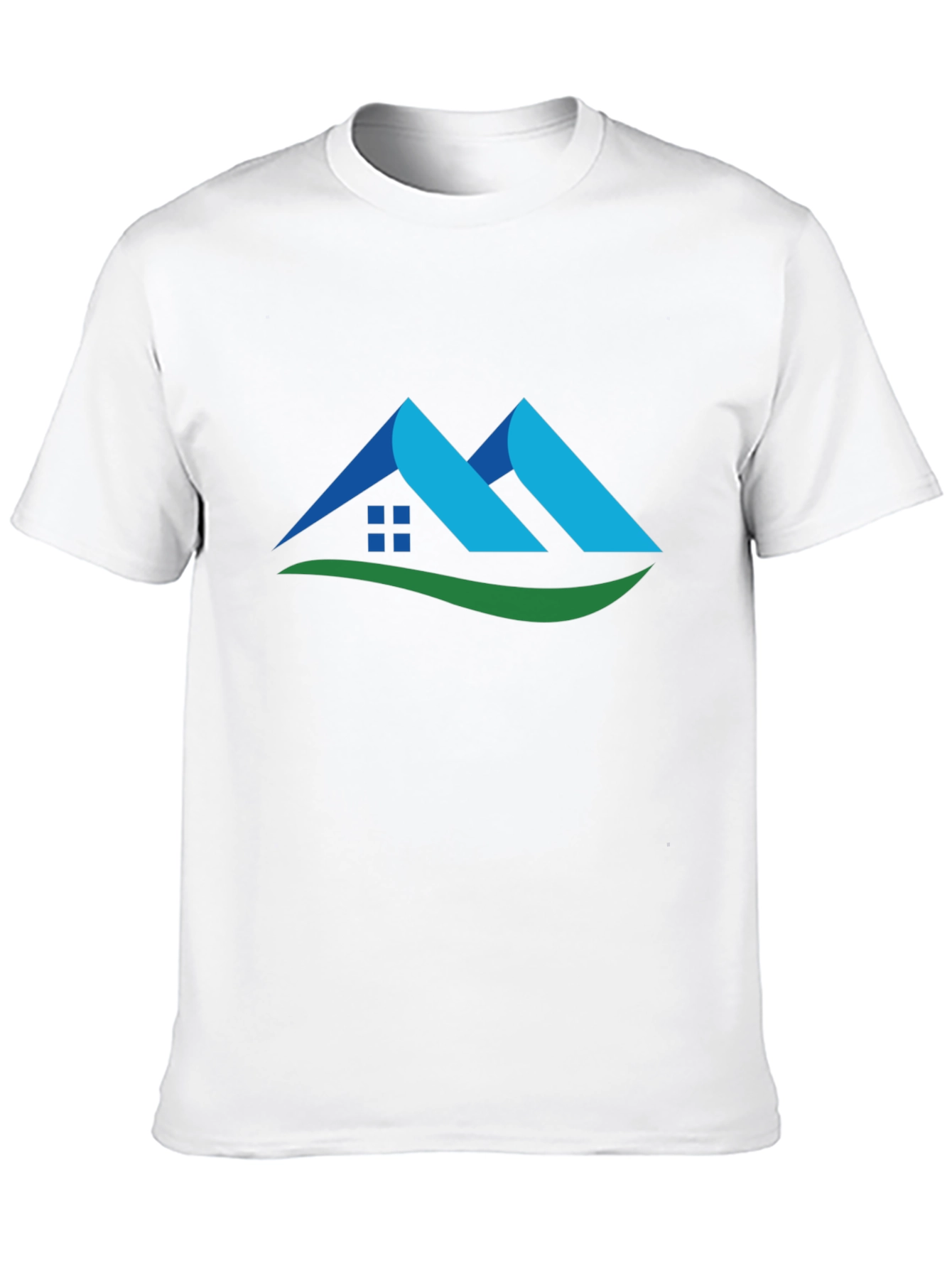 Camiseta Negra con Diseño de Casa Abstracta