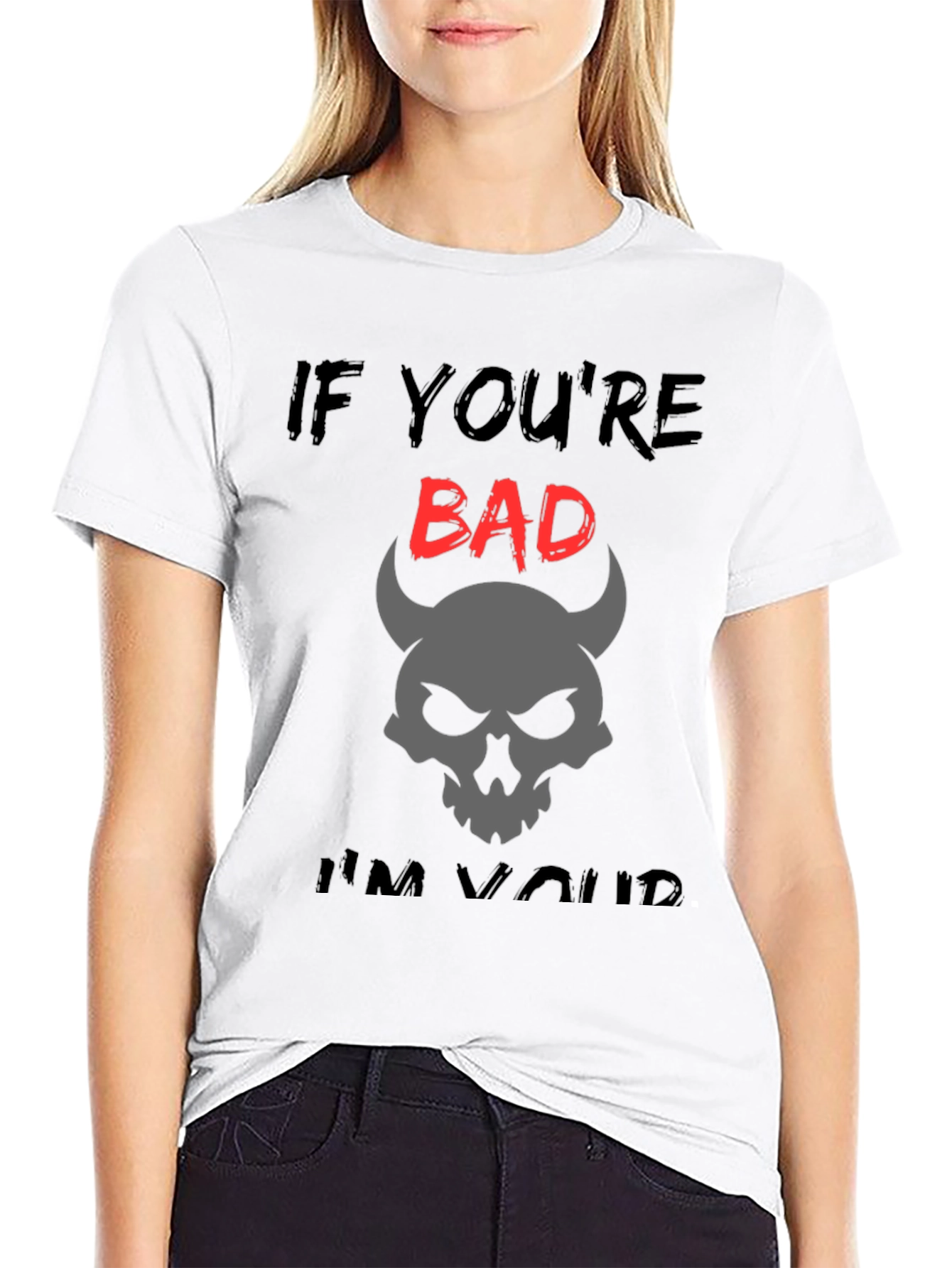 Camiseta Si eres malo... con calavera de diablo