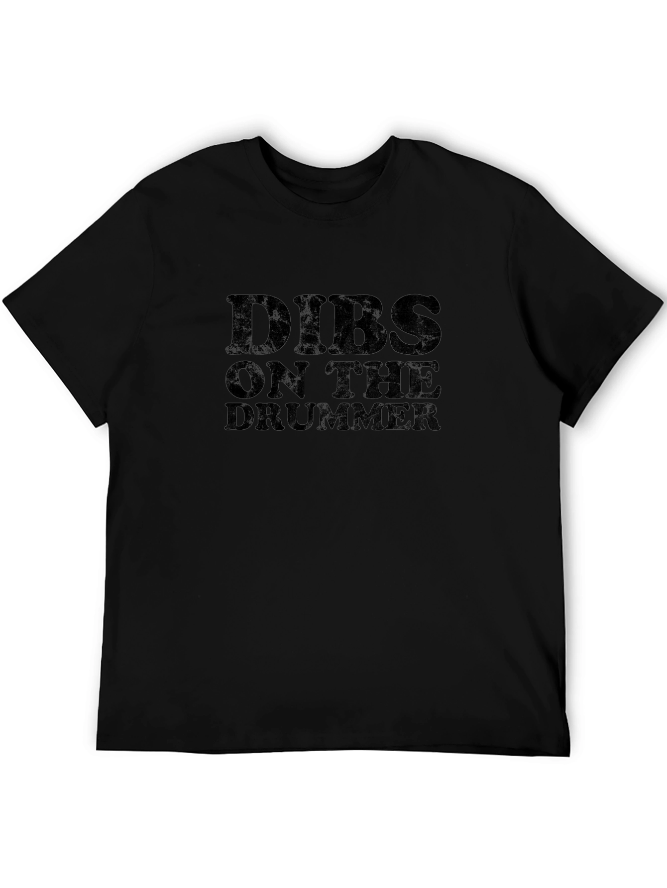 Camiseta Negra Dibs On The Drummer para Hombre