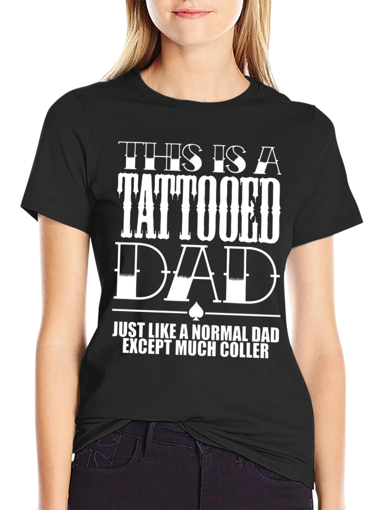 Camiseta Negra Papá Tatuado Diseño Original