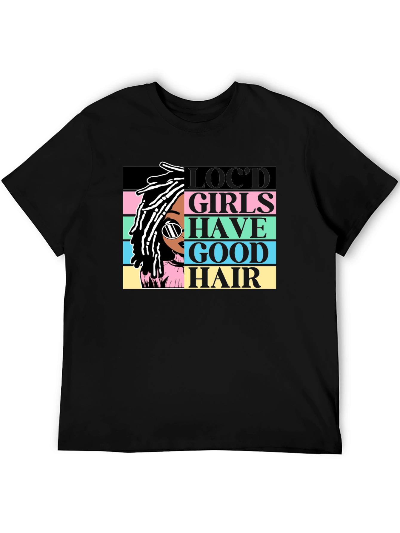 Camiseta Negra - Chica Locd Good Hair