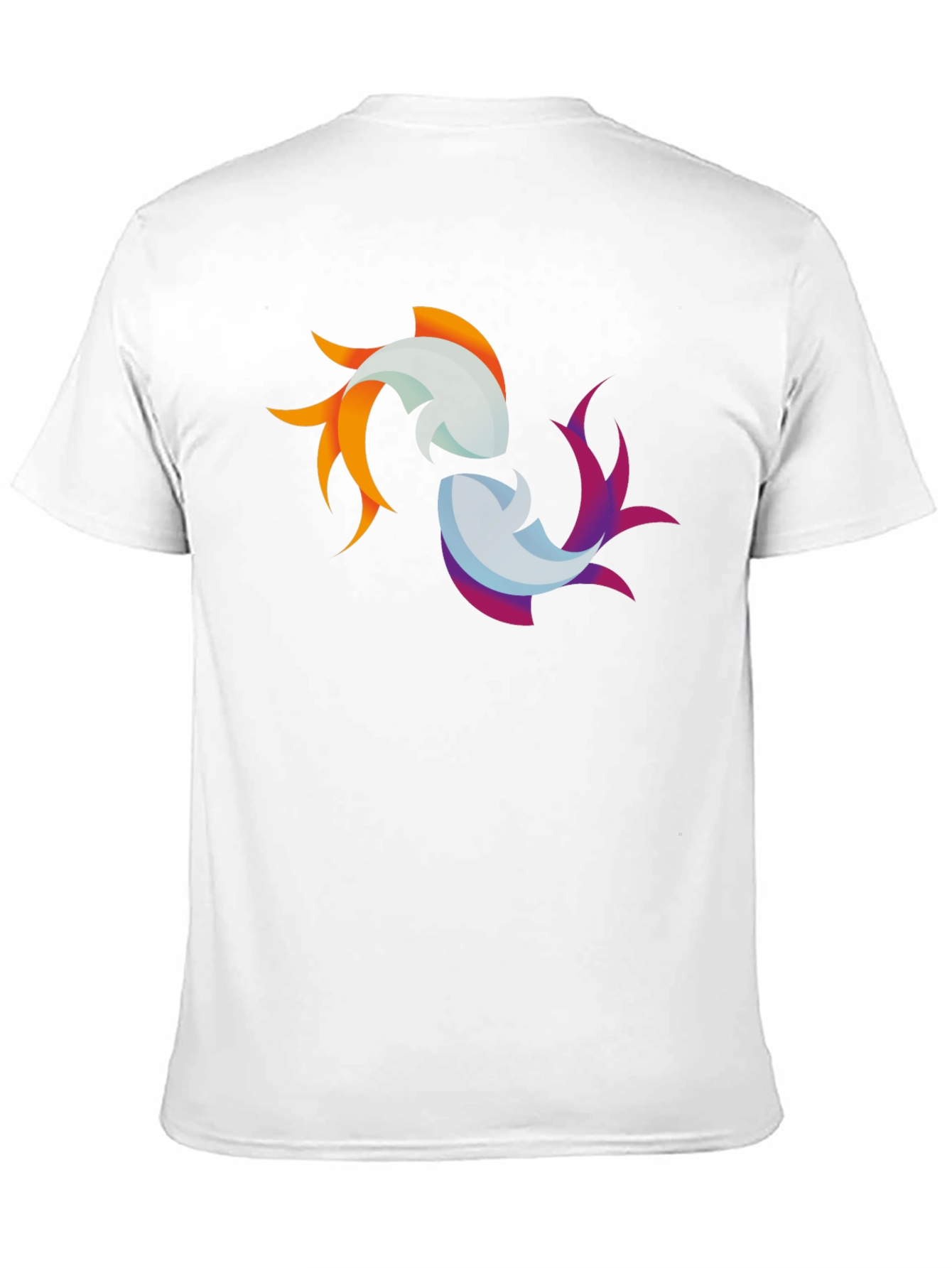 Camiseta Negra con Diseño de Peces Abstractos