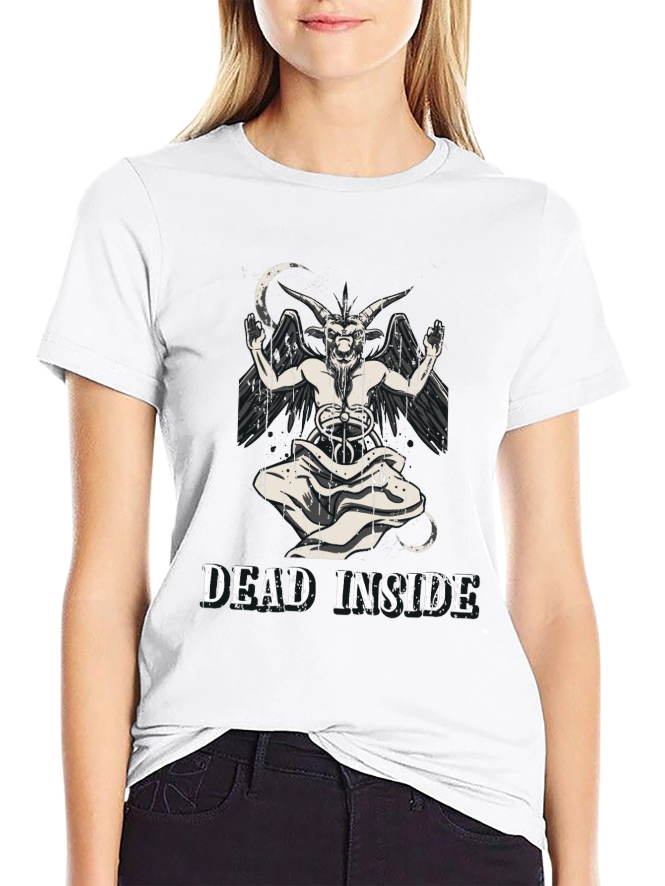 Camiseta Negra Dead Inside Baphomet