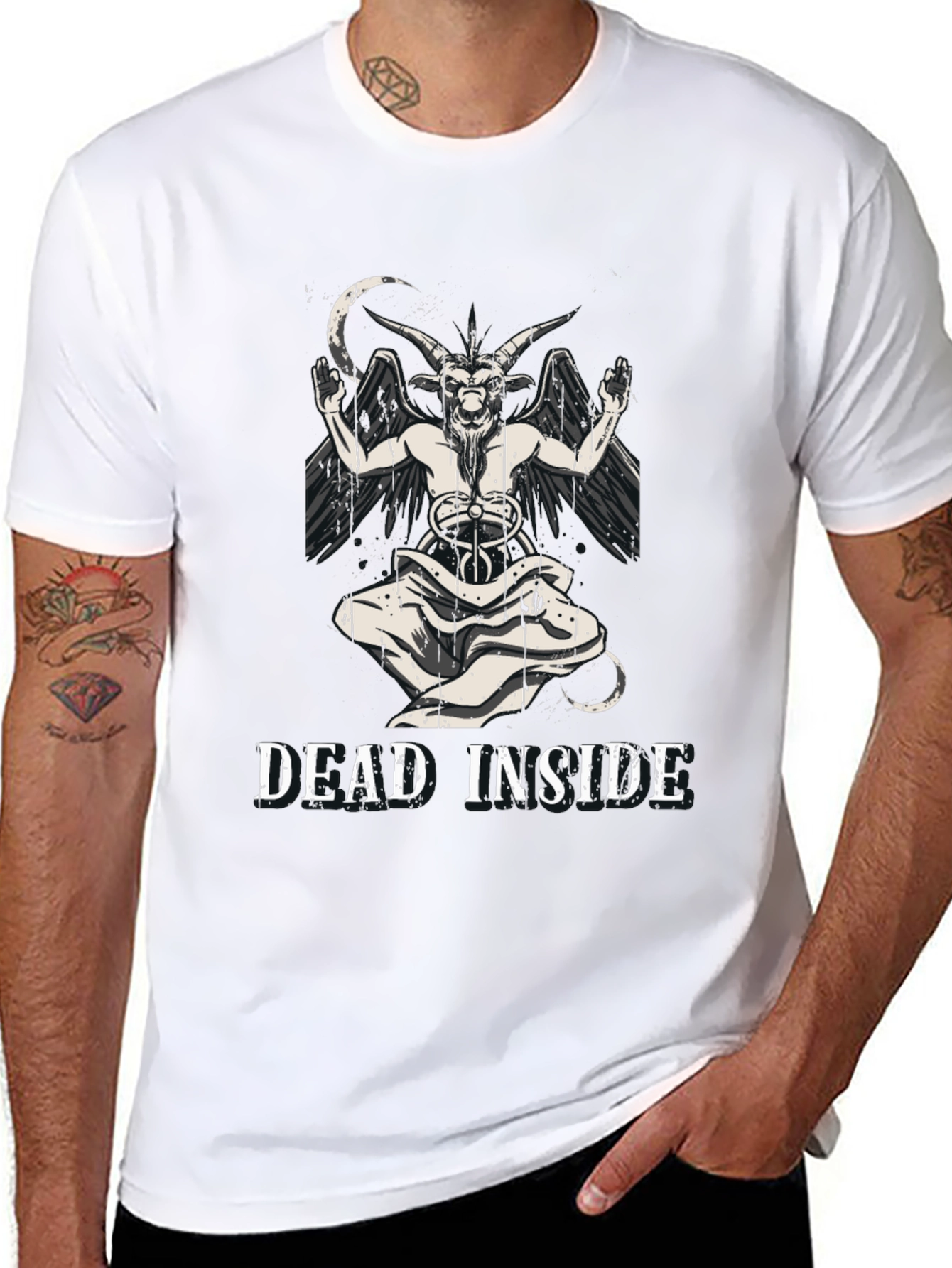 Camiseta Negra Dead Inside Baphomet