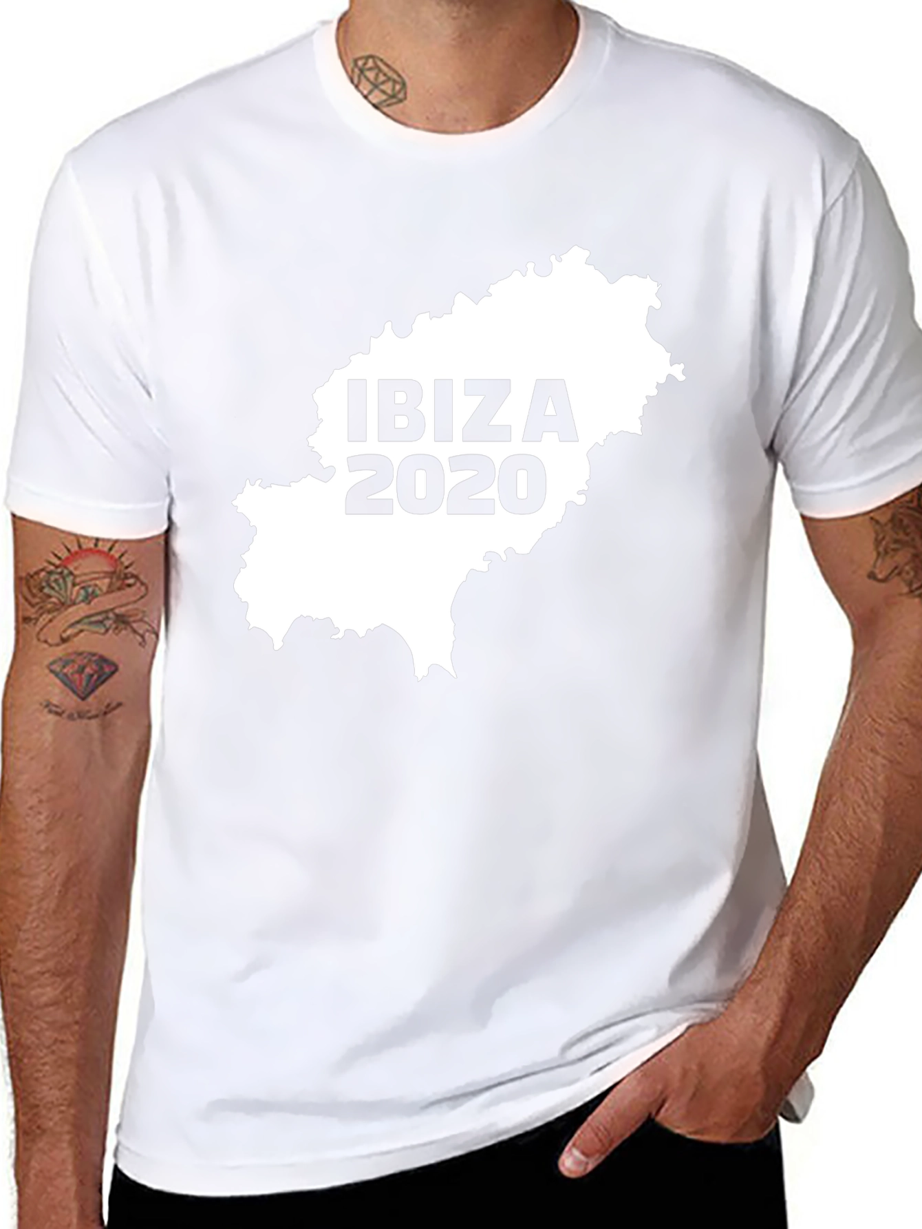 Camiseta Hombre Ibiza 2020 Mapa España Algodón