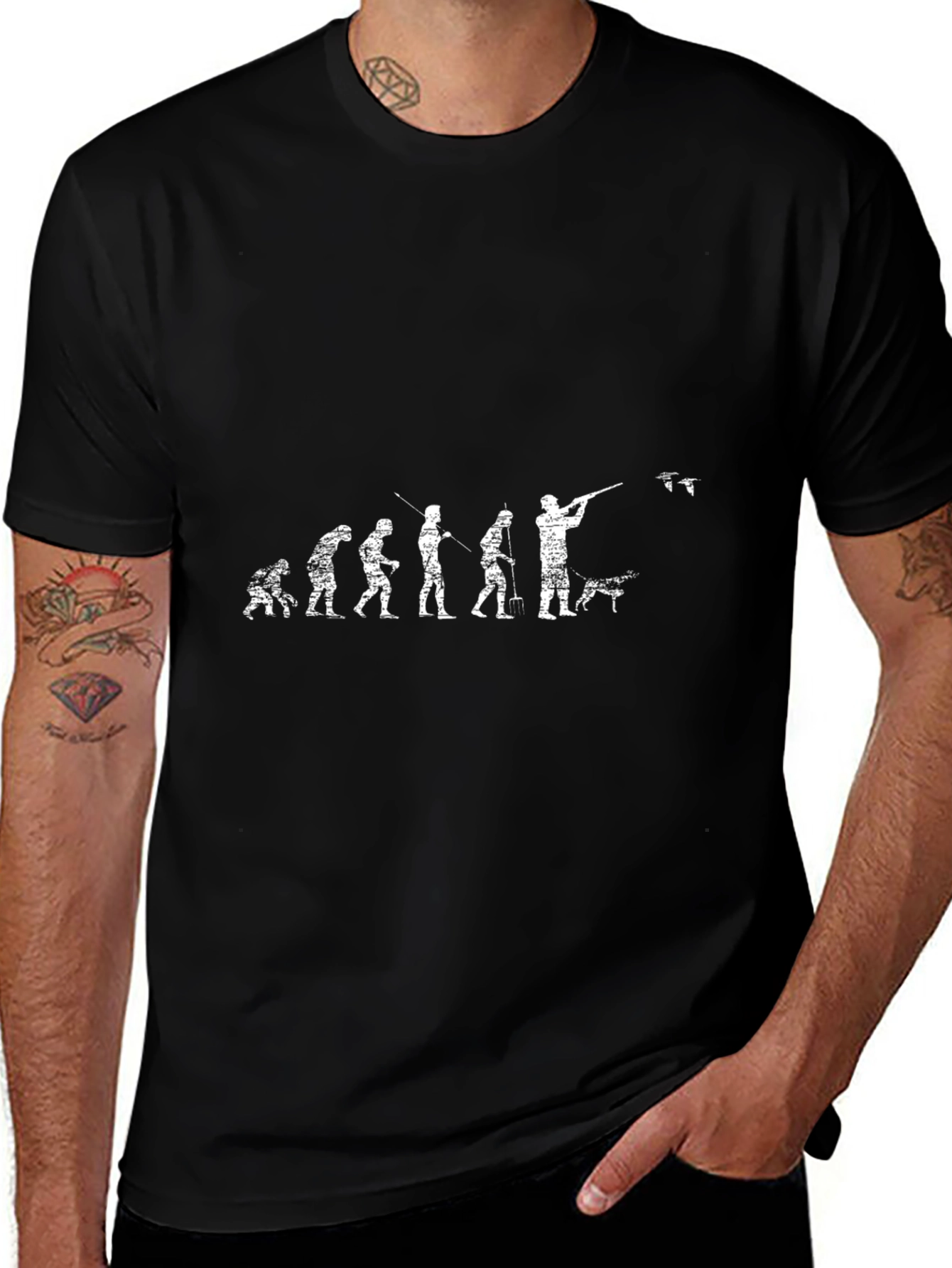 Camiseta Negra Evolución del Cazador