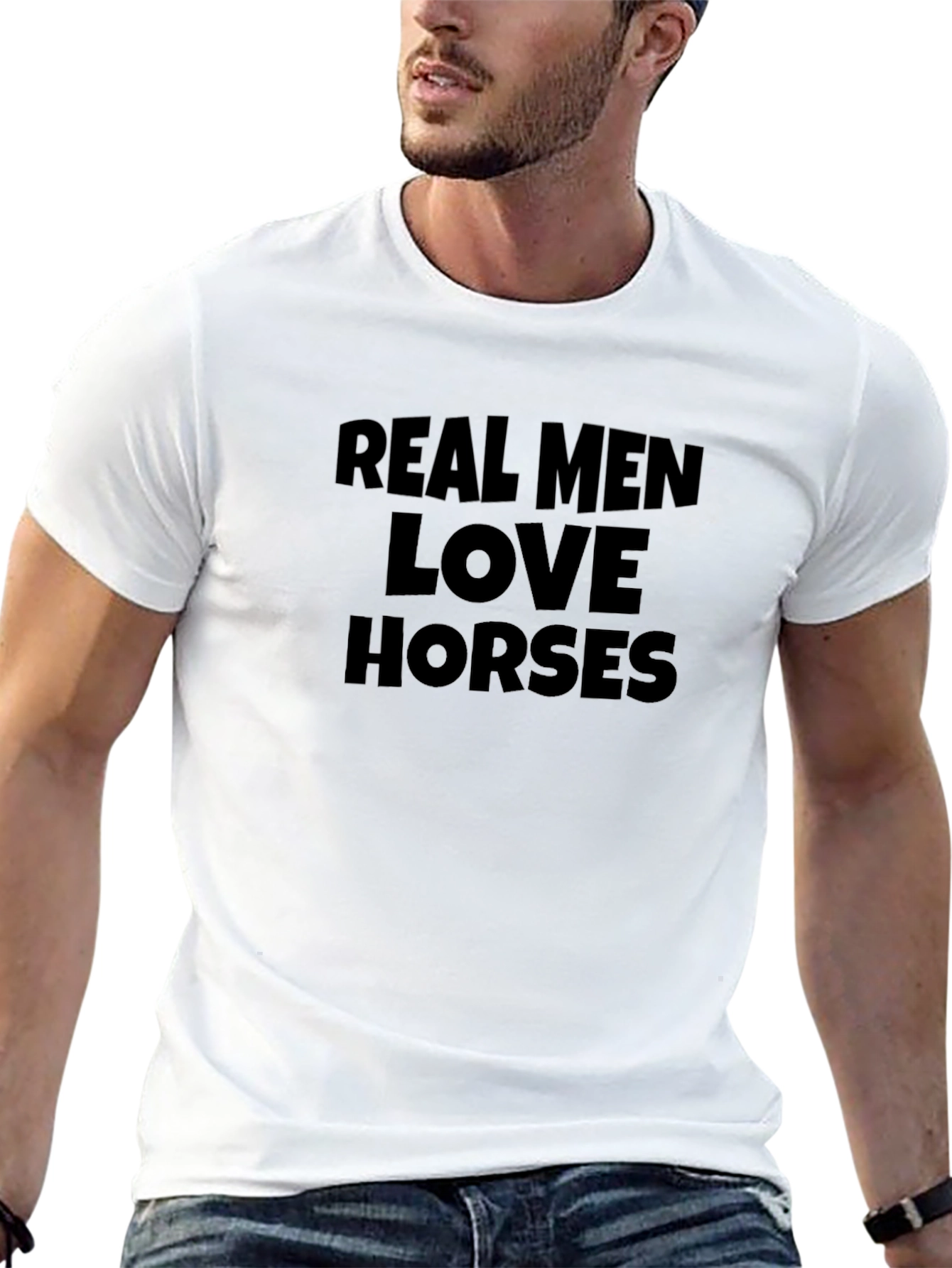 Camiseta Negra Real Men Love Horses