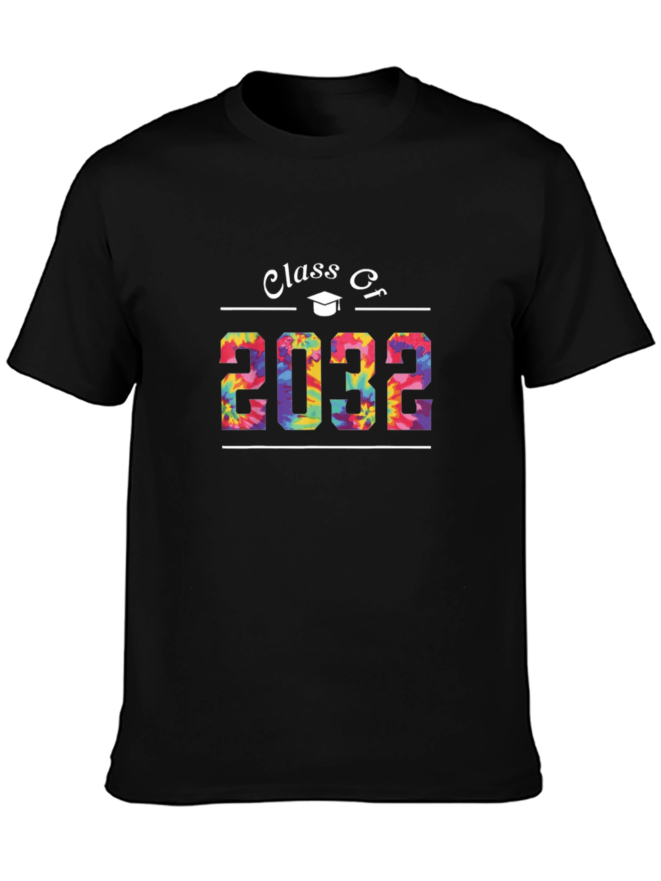 Camiseta Negra Clase de 2032 Diseño Tie-Dye