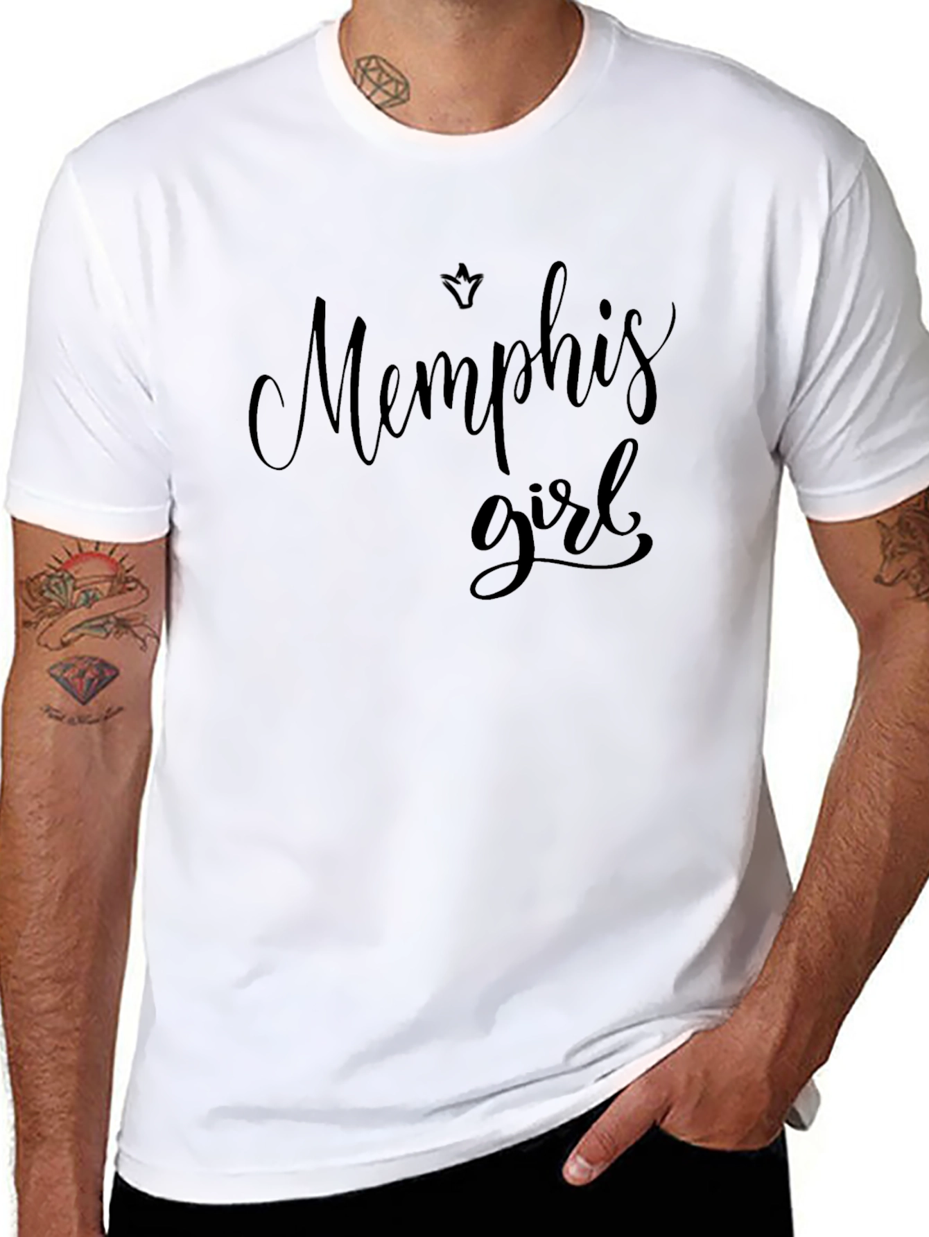 Camiseta Negra Memphis Girl Estilo Casual
