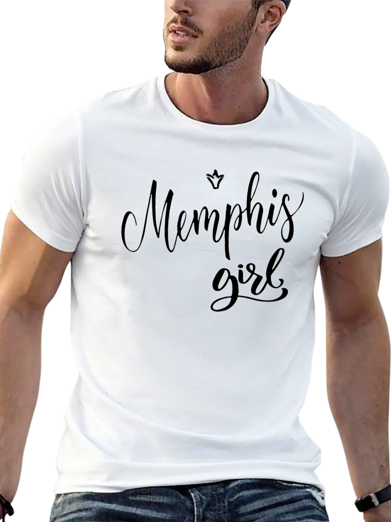 Camiseta Negra Memphis Girl Estilo Casual