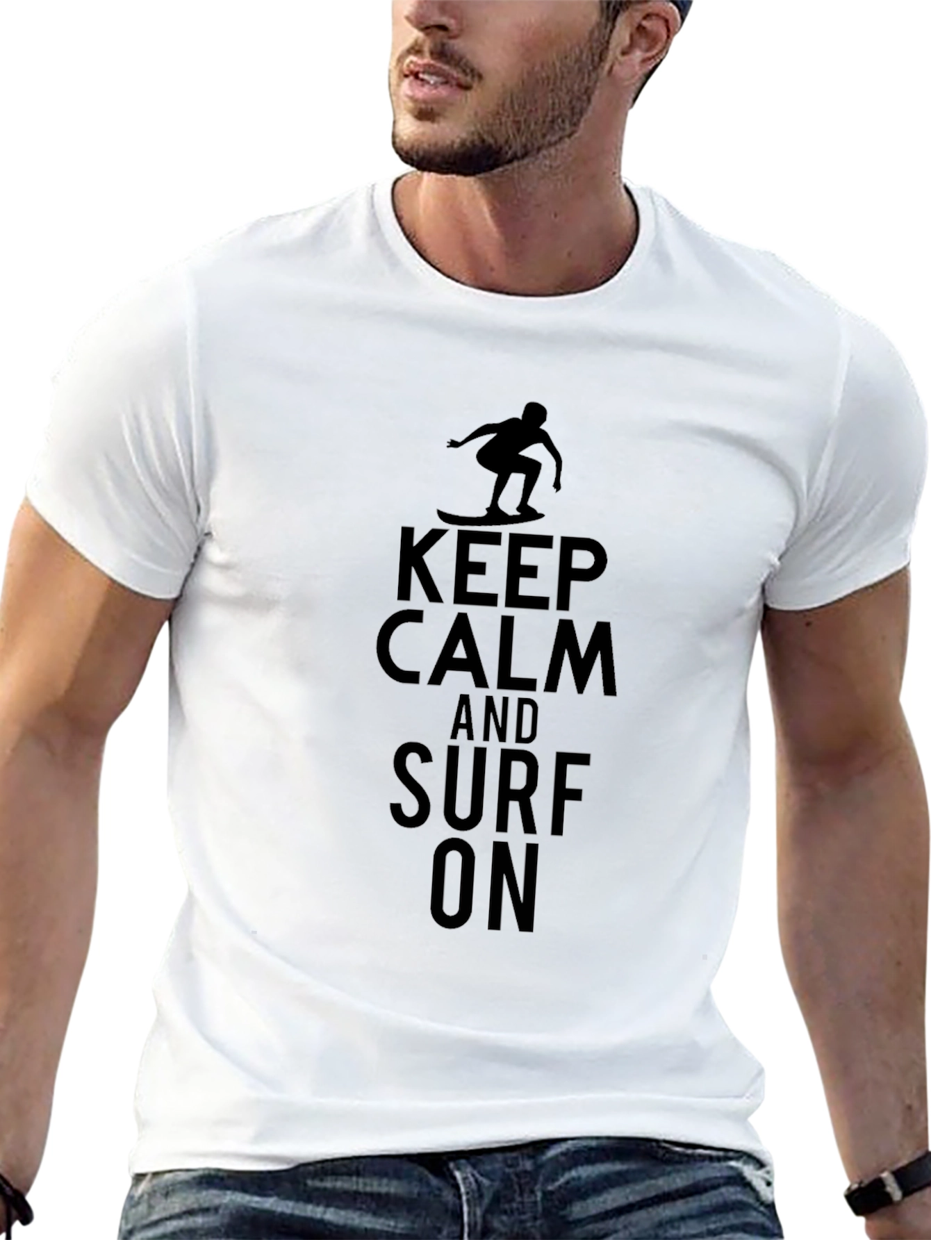 Camiseta Negra Keep Calm and Surf On