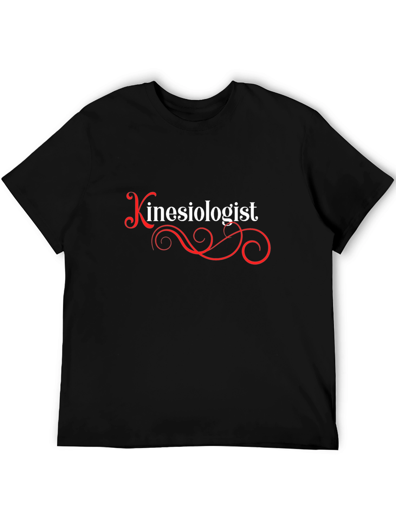 Camiseta Negra Kinesiólogo Diseño Elegante