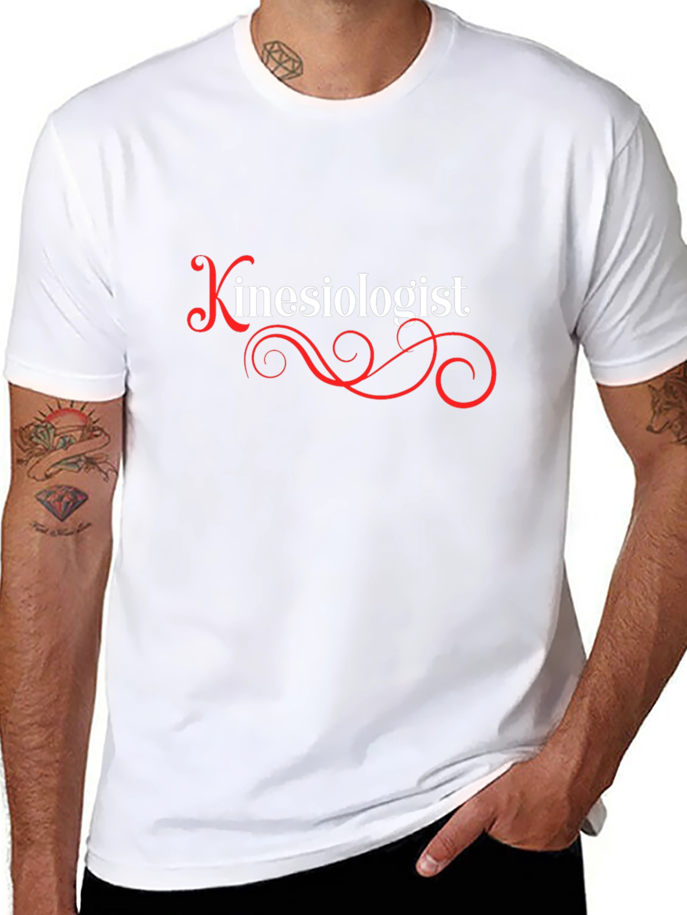 Camiseta Negra Kinesiólogo Diseño Elegante