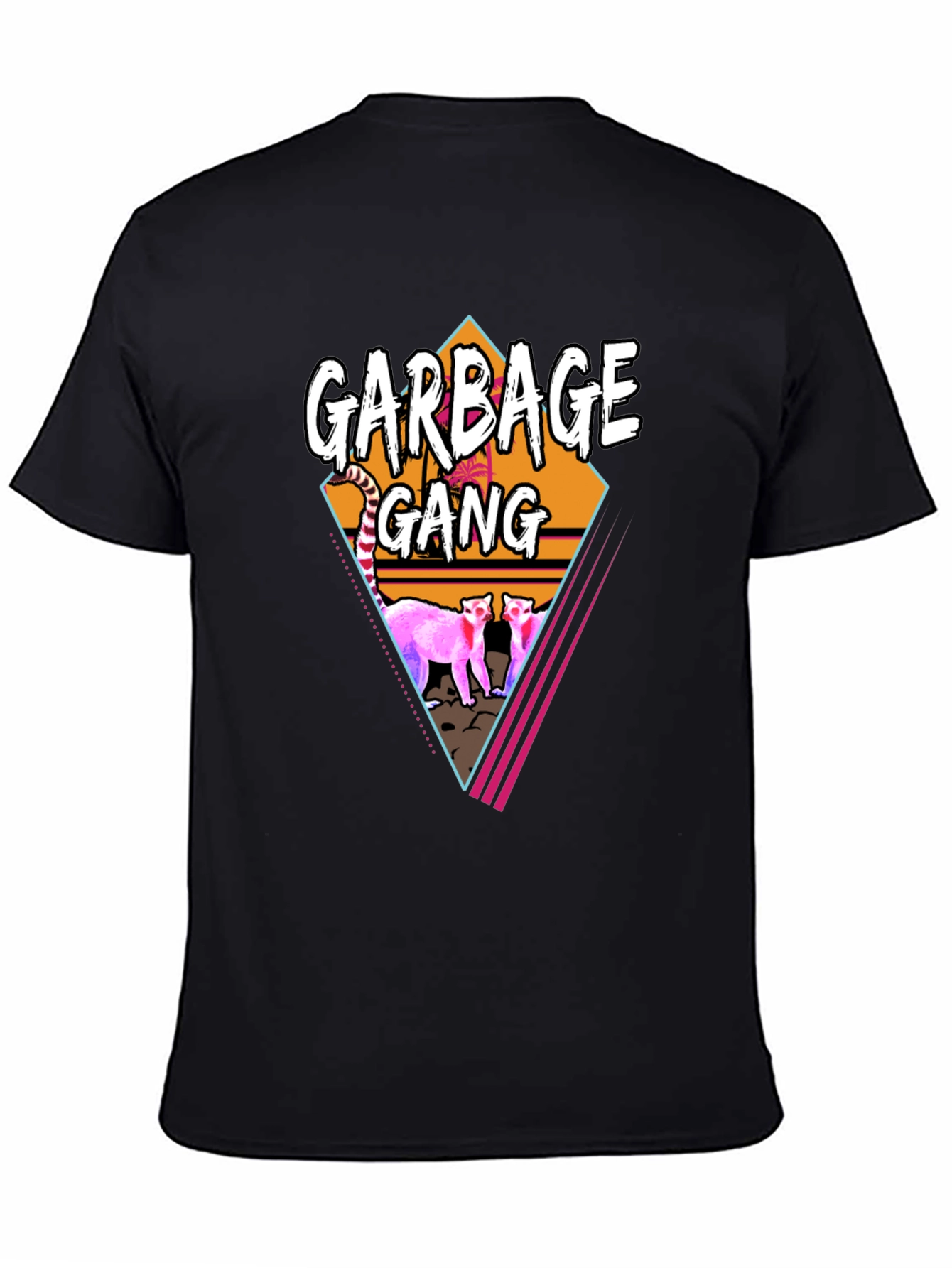 Camiseta Negra Garbage Gang Retro