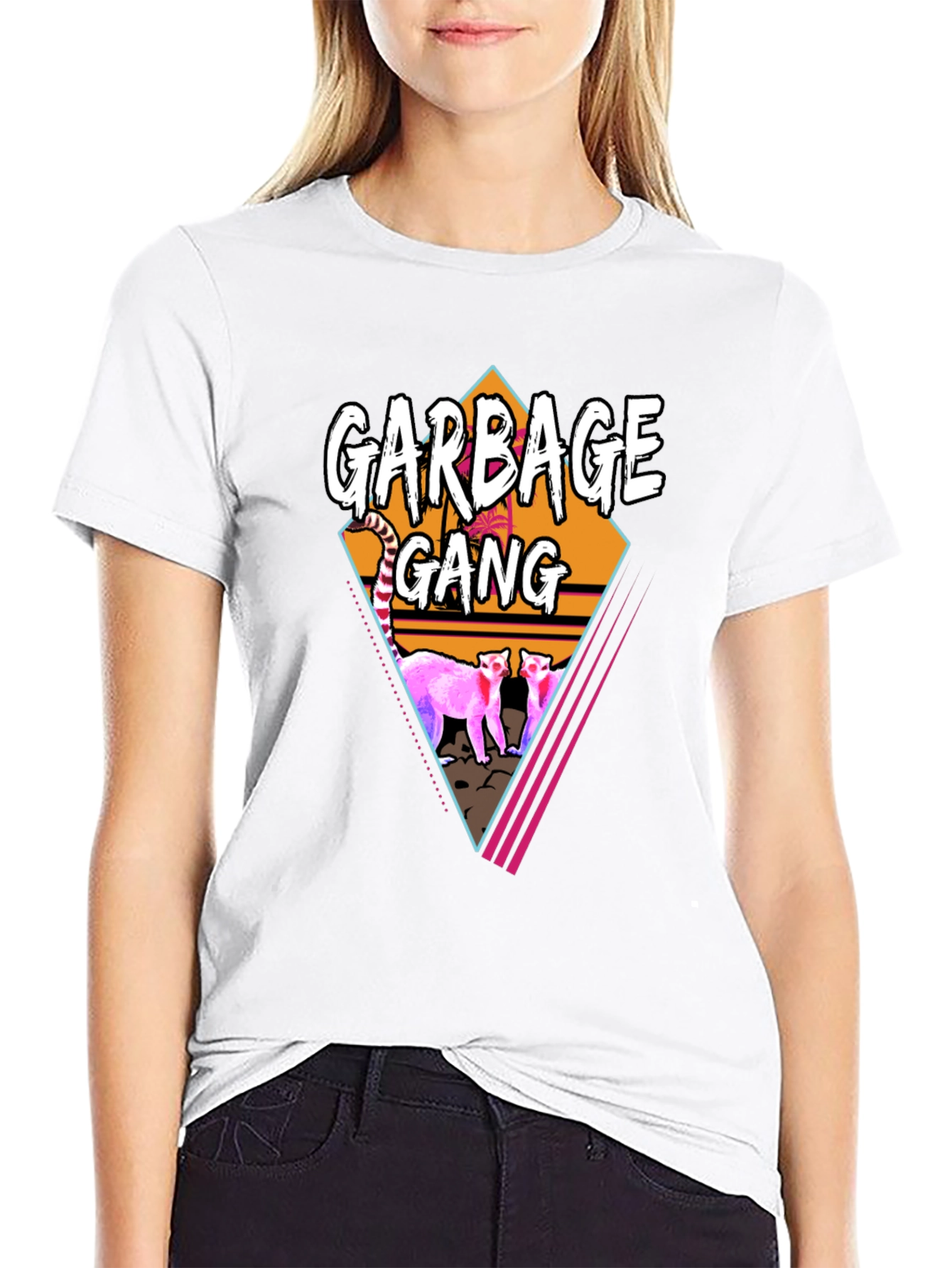 Camiseta Negra Garbage Gang Retro