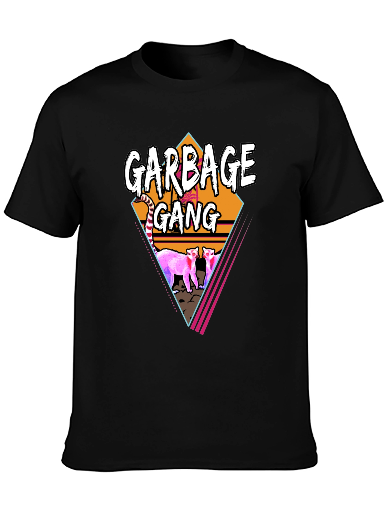 Camiseta Negra Garbage Gang Retro