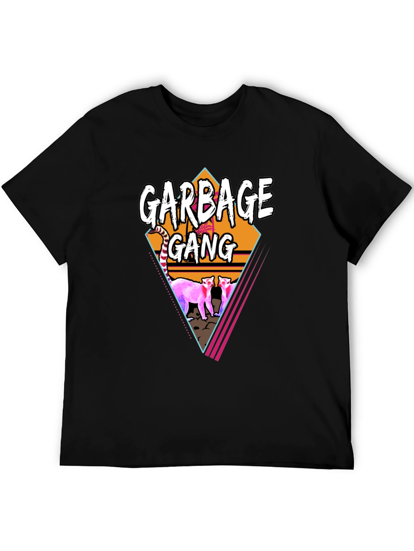 Camiseta Negra Garbage Gang Retro