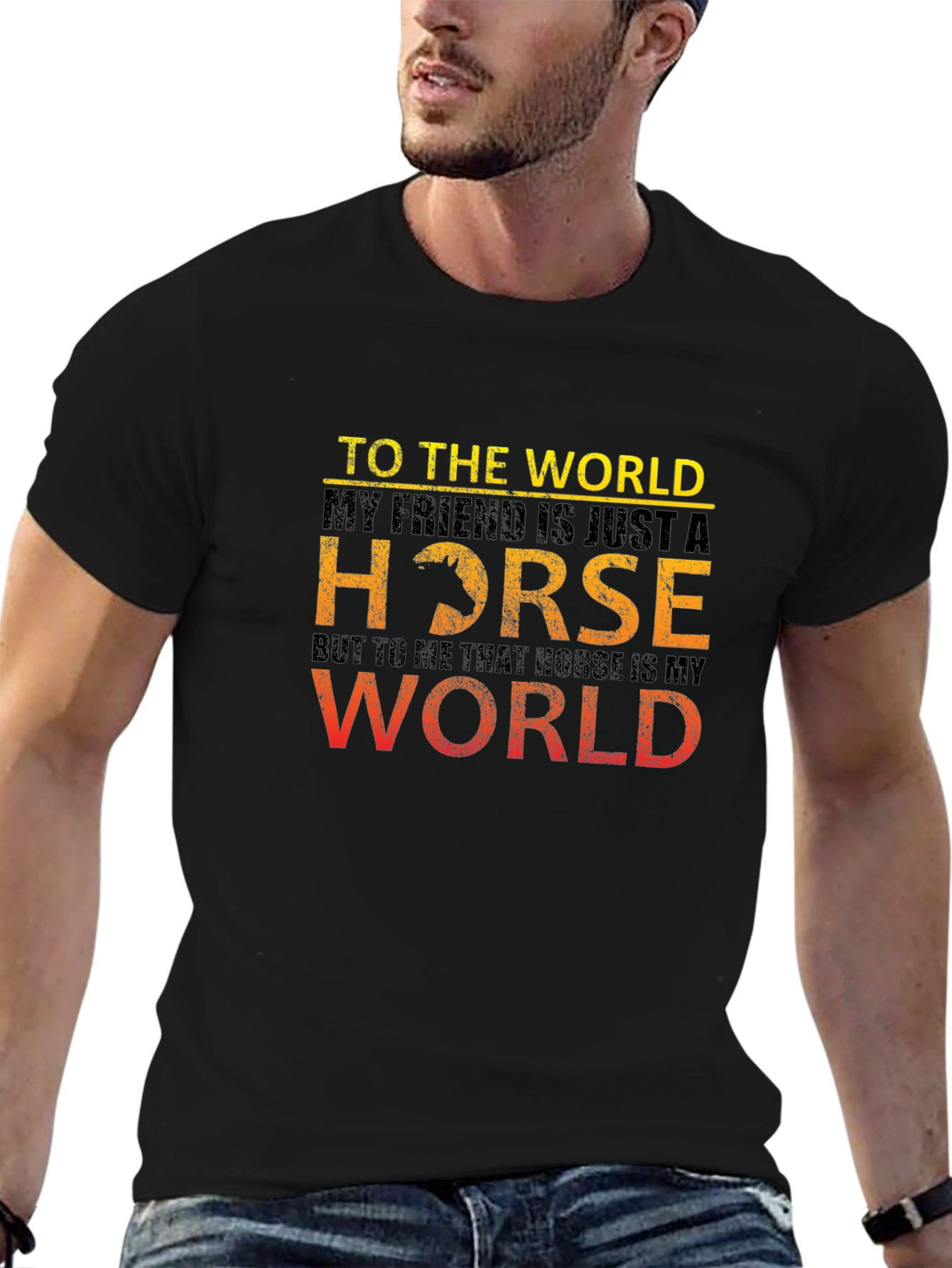 Camiseta Hombre Mi Caballo Mi Mundo
