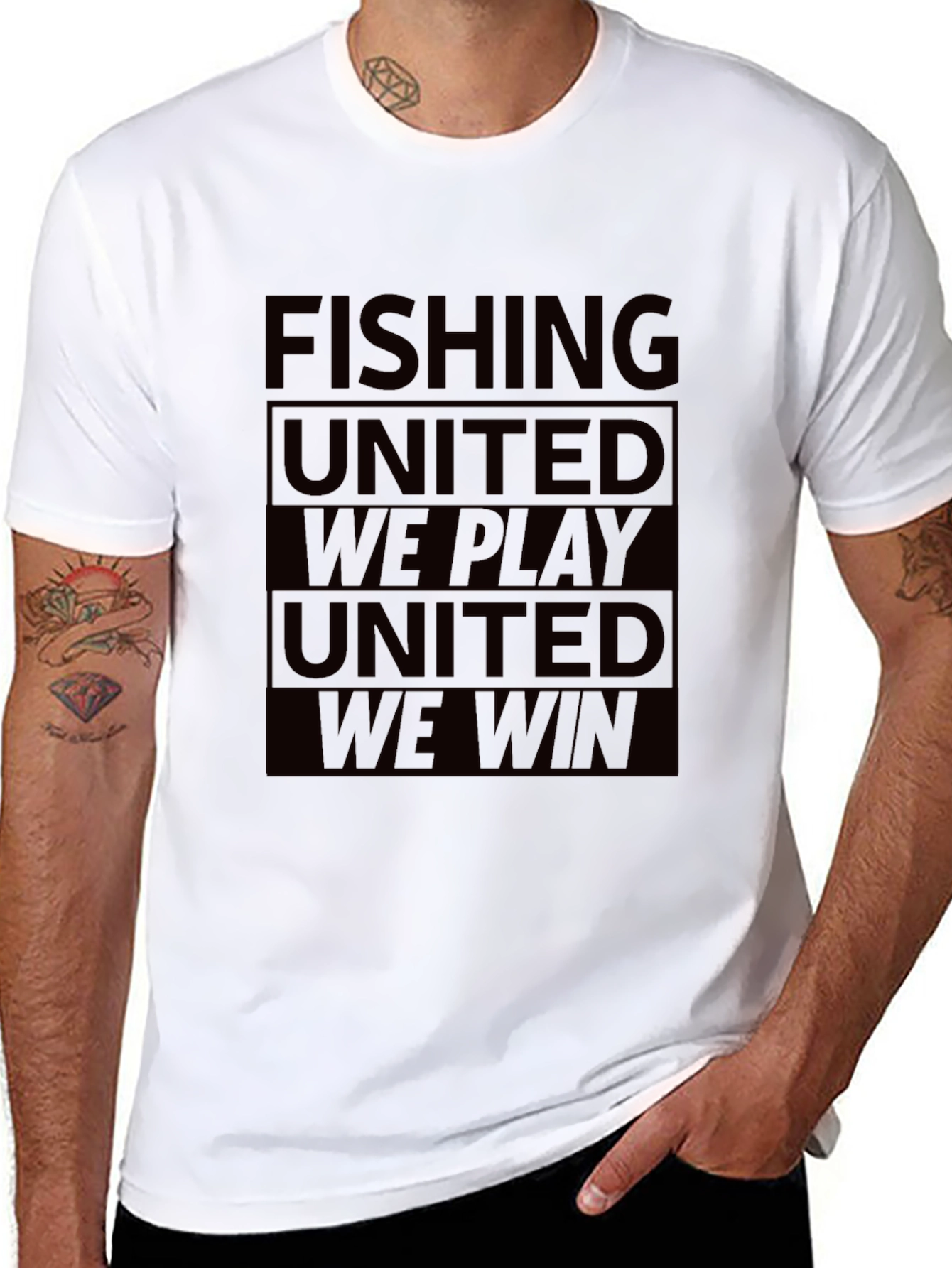 Camiseta Negra: Pesca Unida - Jugamos Ganamos