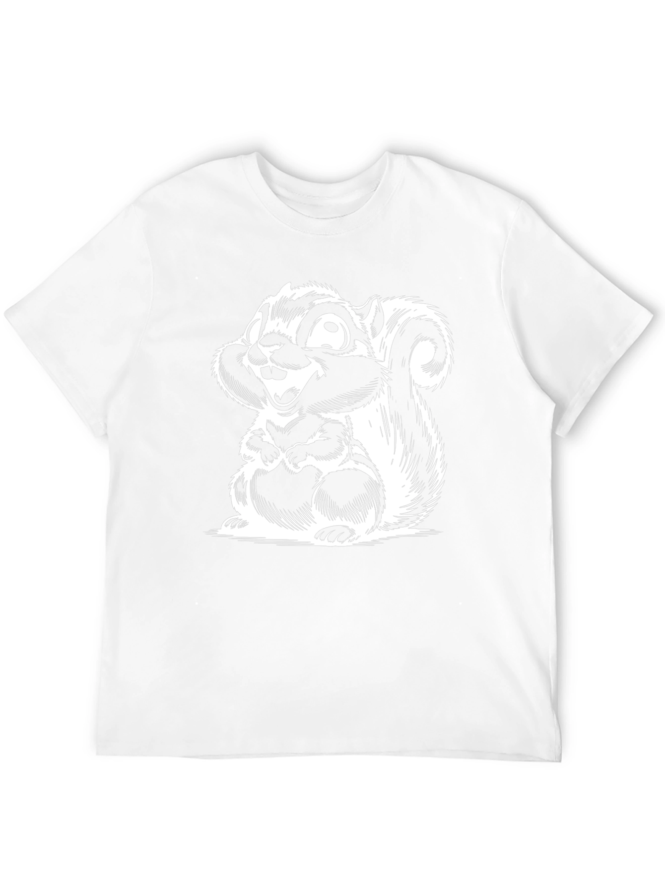 Camiseta Negra con Diseño de Ardilla Animada