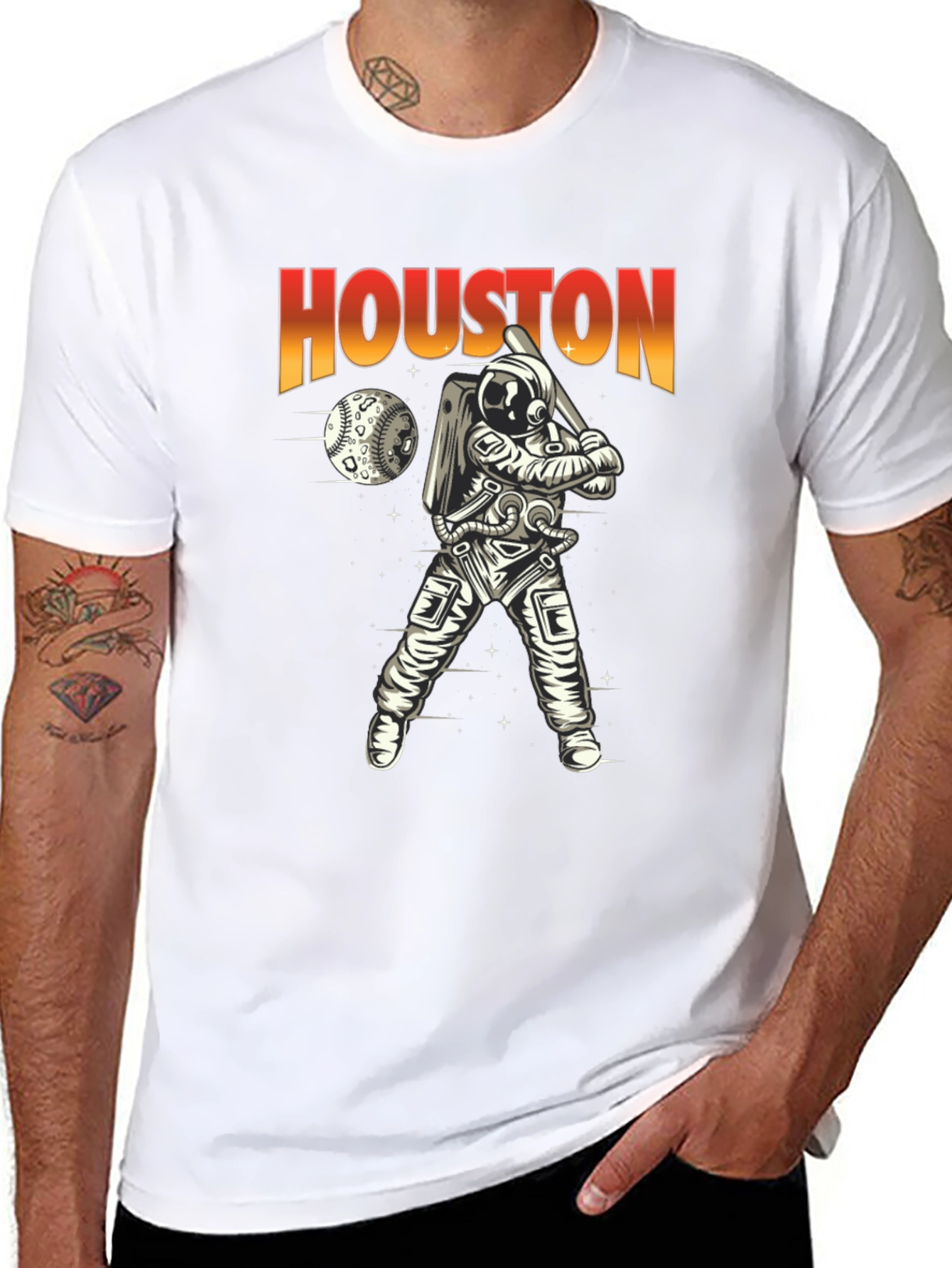 Camiseta Houston Béisbol Espacial para Hombre