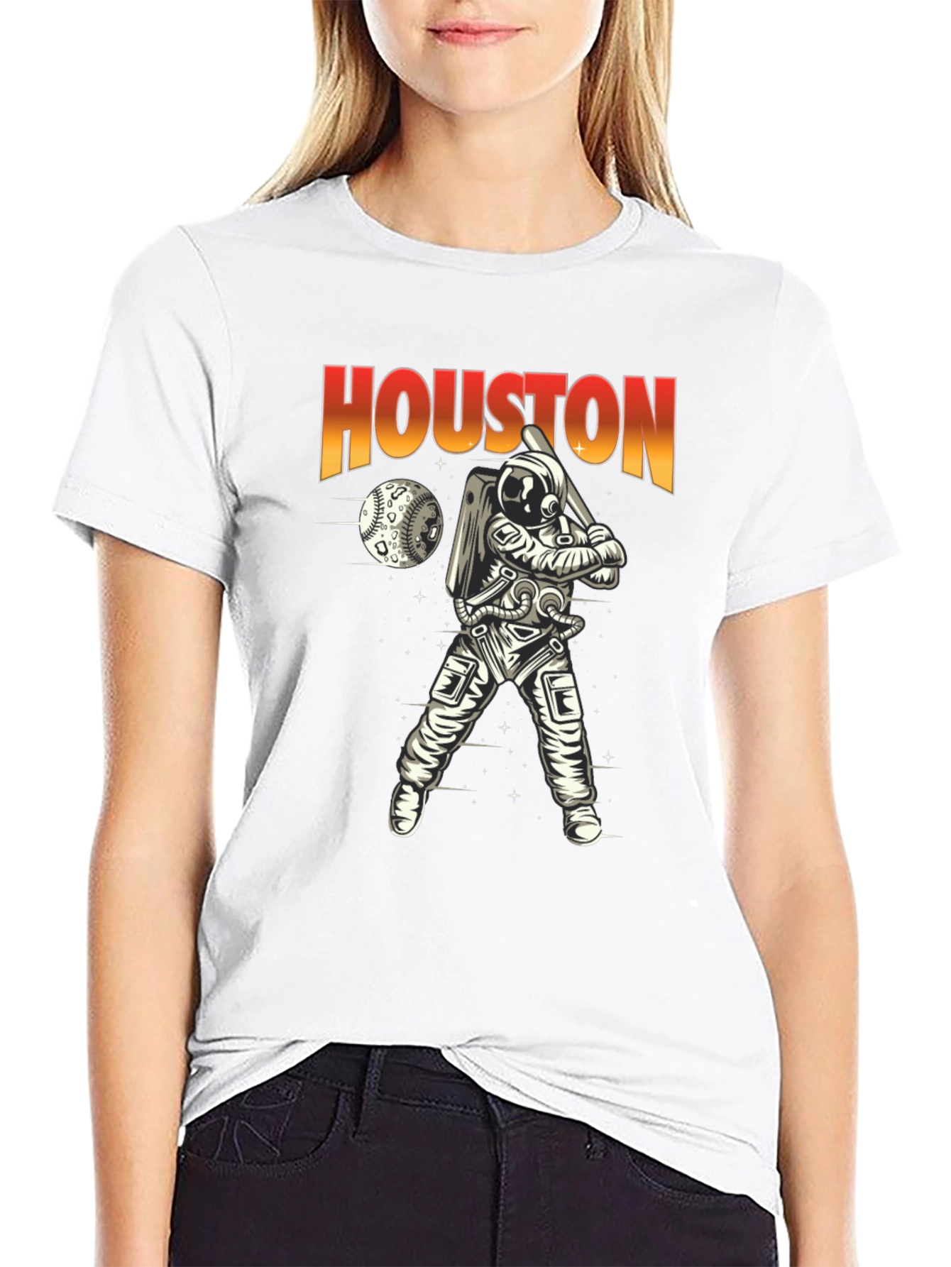 Camiseta Houston Béisbol Espacial para Hombre