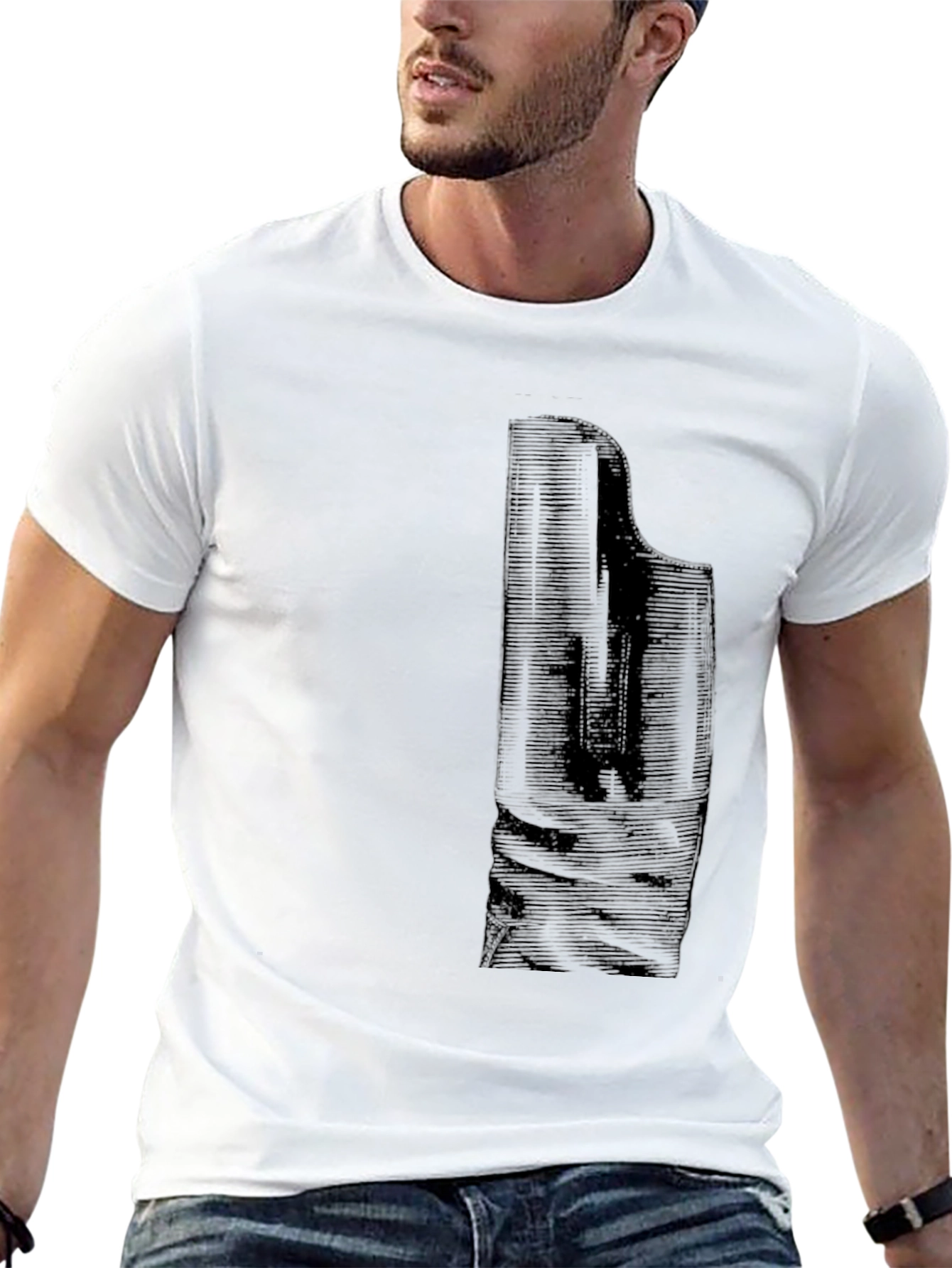 Camiseta Negra con Diseño Abstracto Elegante