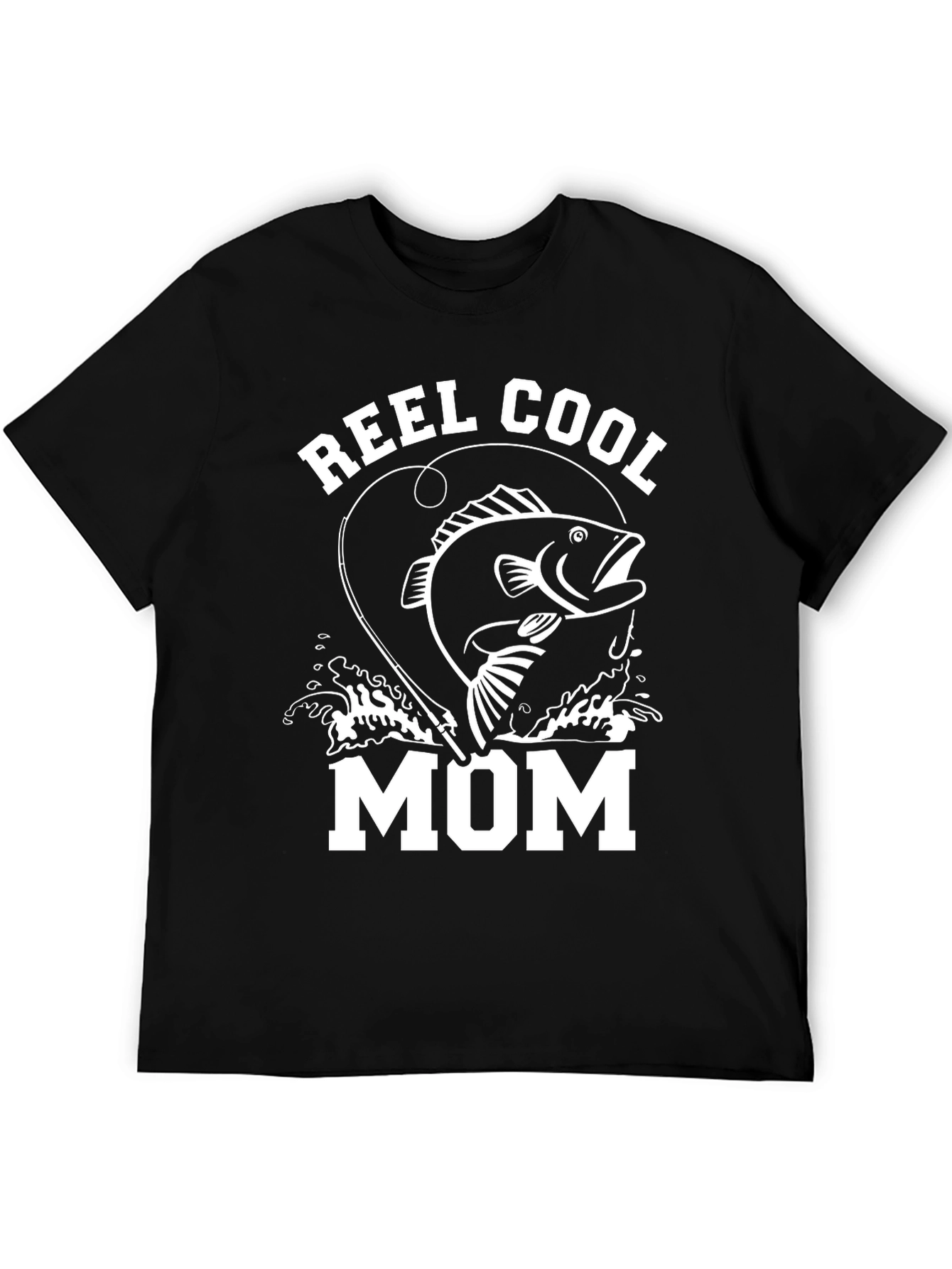 Camiseta Negra Reel Cool Mom Pesca