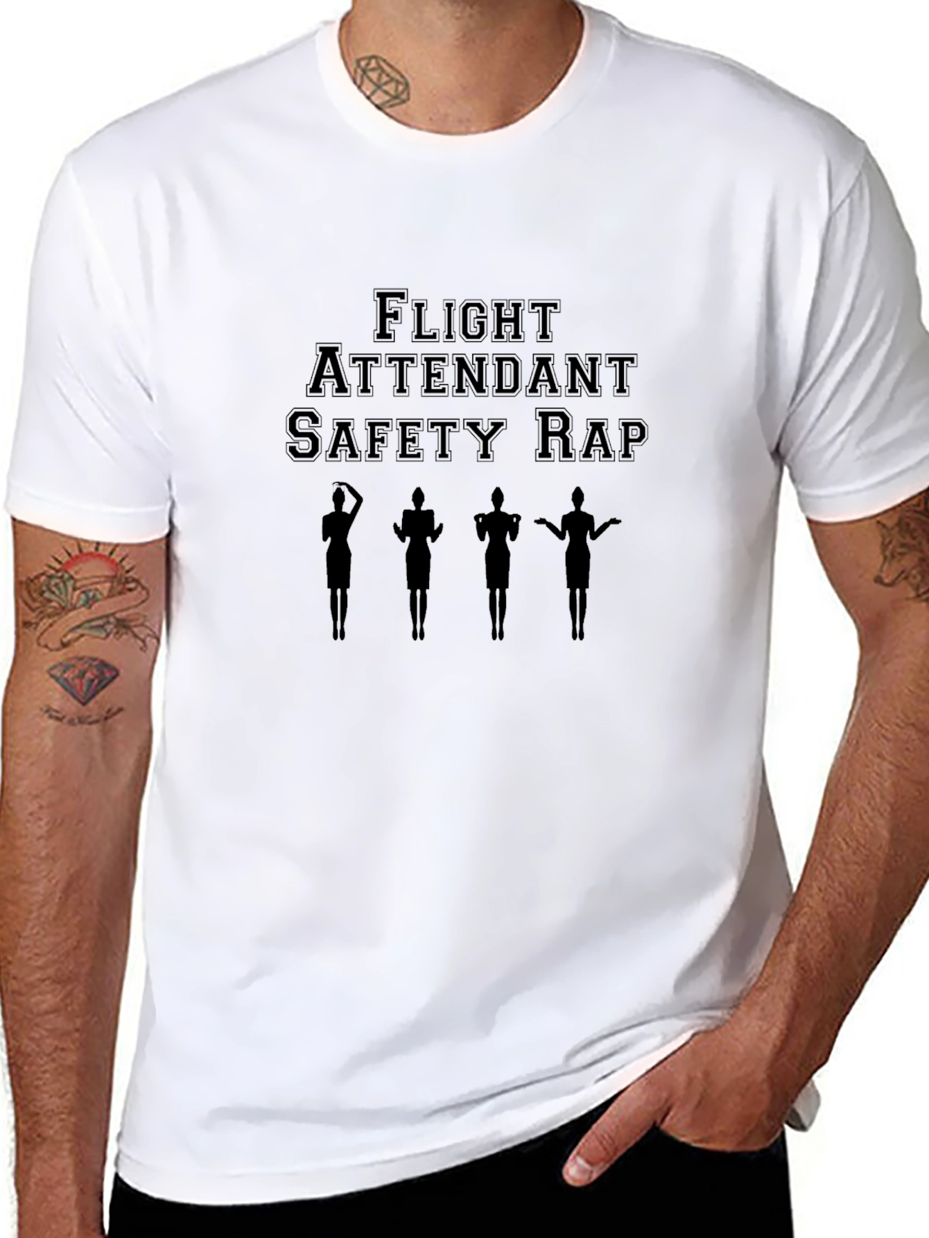 Camiseta Negra Flight Attendant Safety Rap