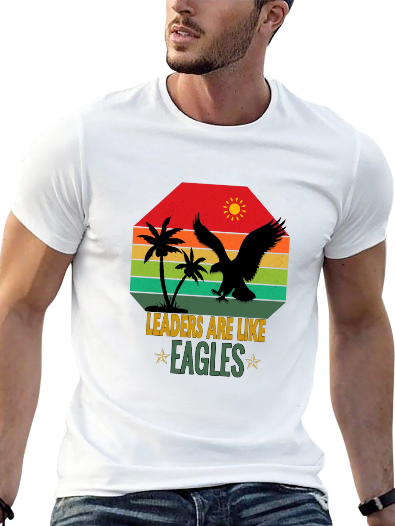 Camiseta Hombre: Liderazgo Águila Sunset
