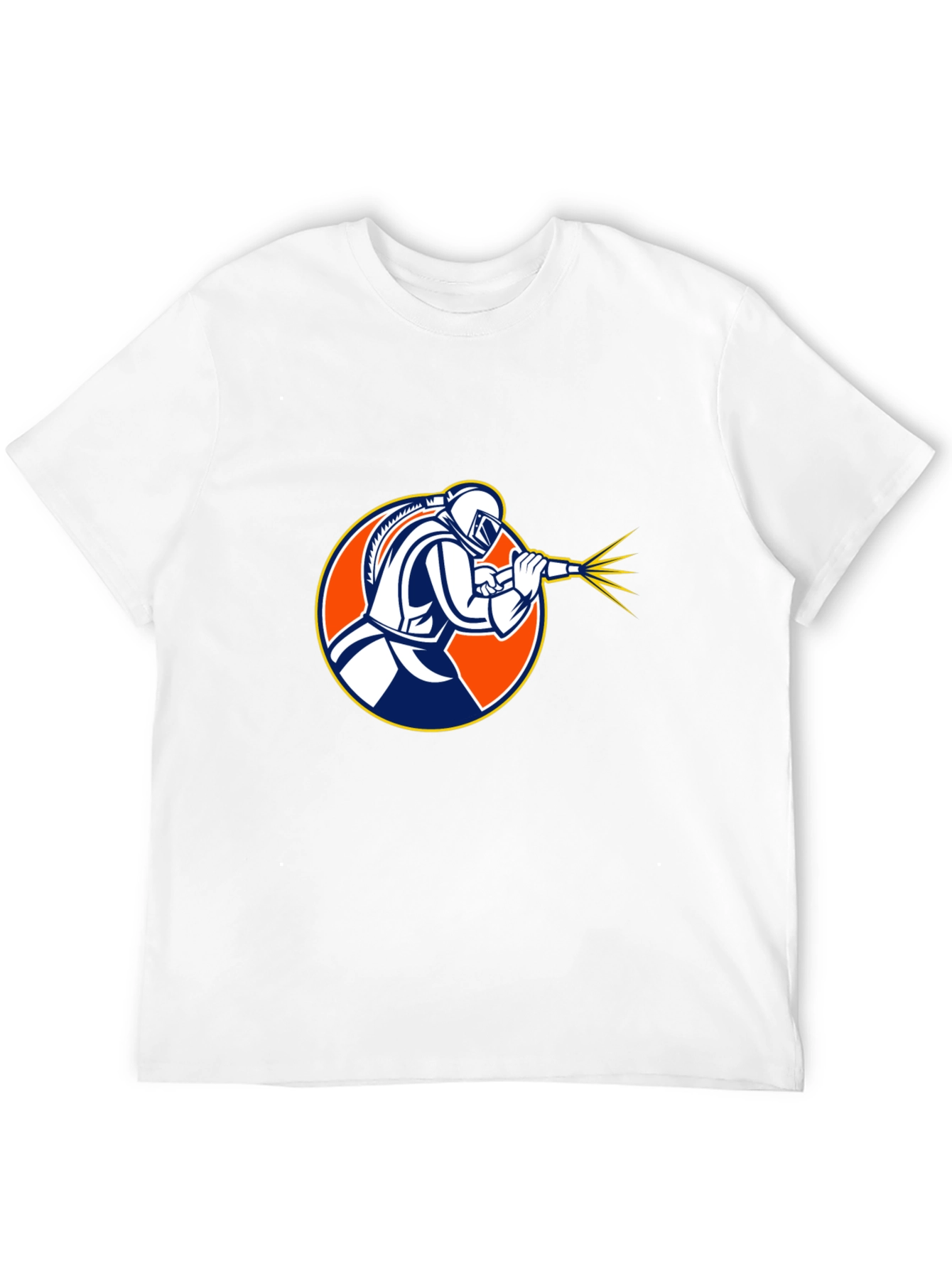Camiseta Negra con Diseño de Soldador Profesional