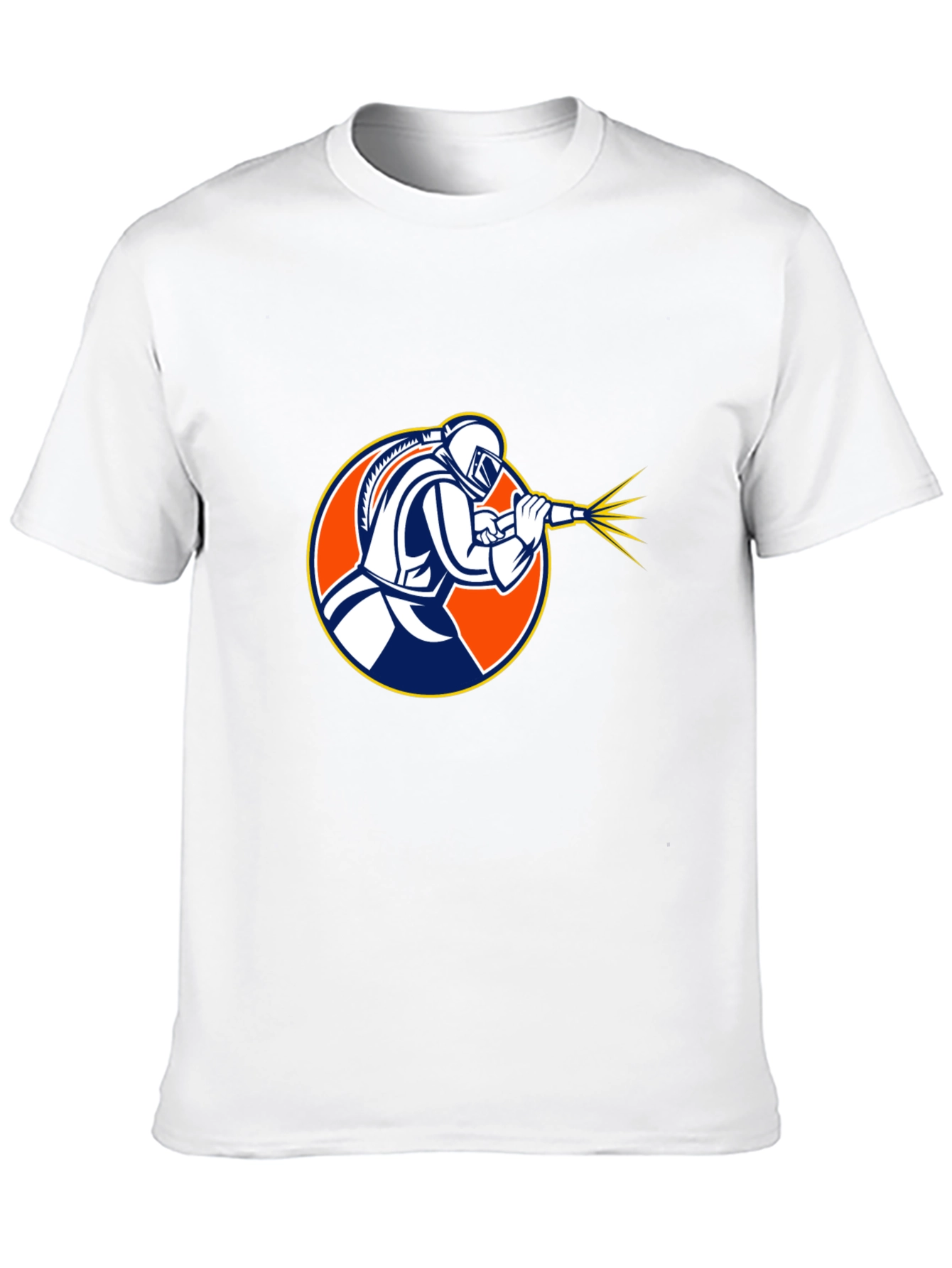 Camiseta Negra con Diseño de Soldador Profesional