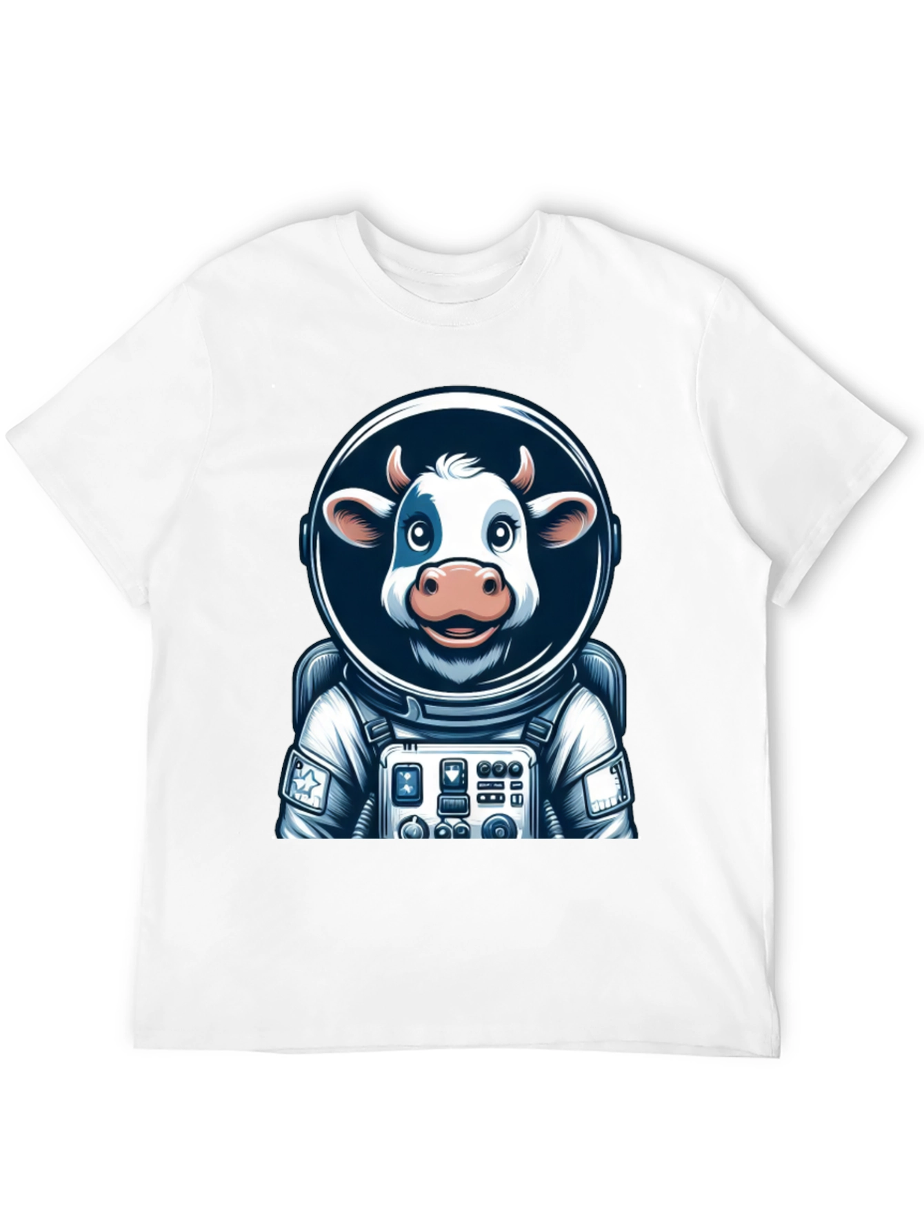 Camiseta Negra: Vaca Astronauta Espacial