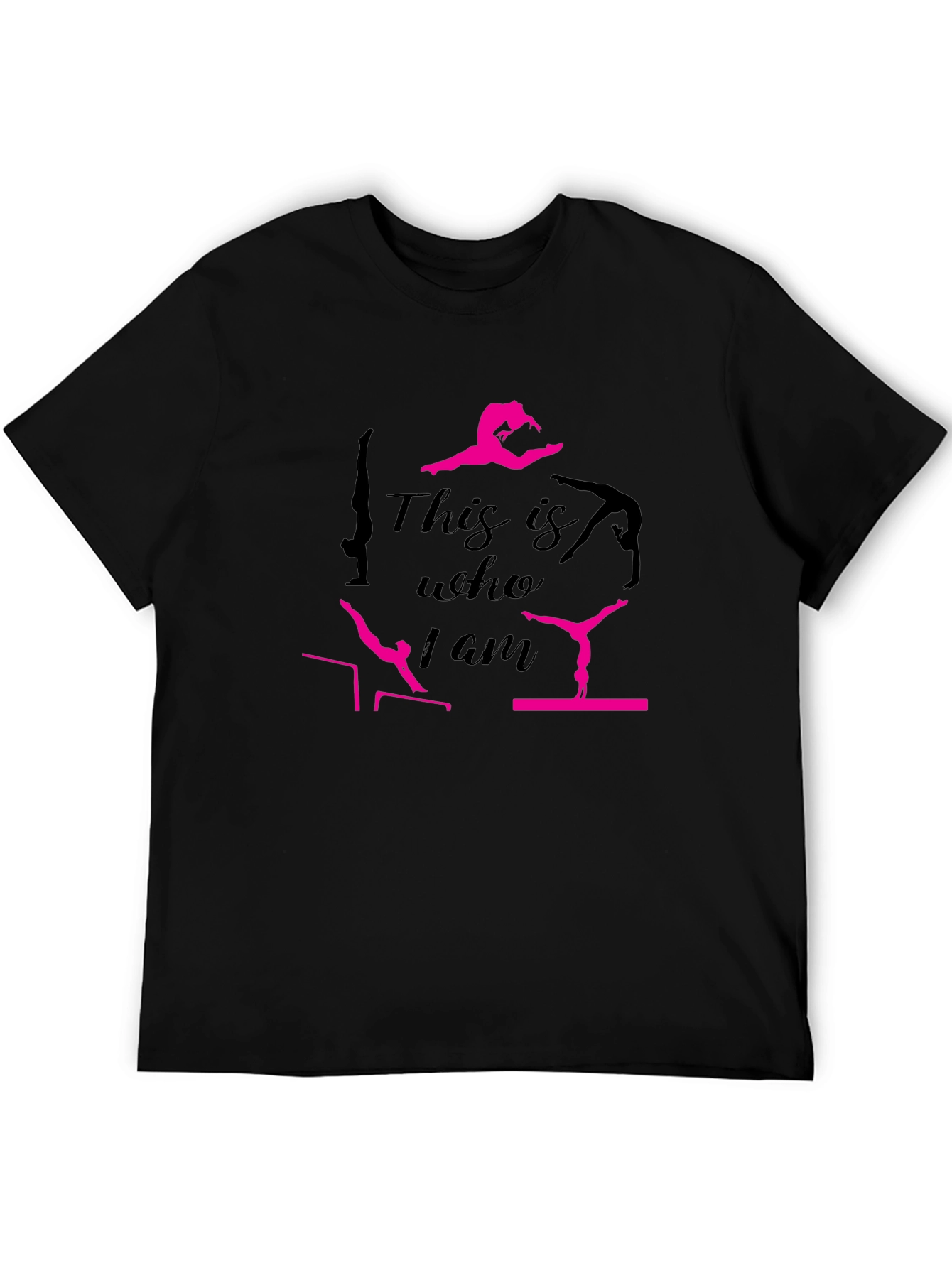 Camiseta Negra con Diseño de Gimnasta