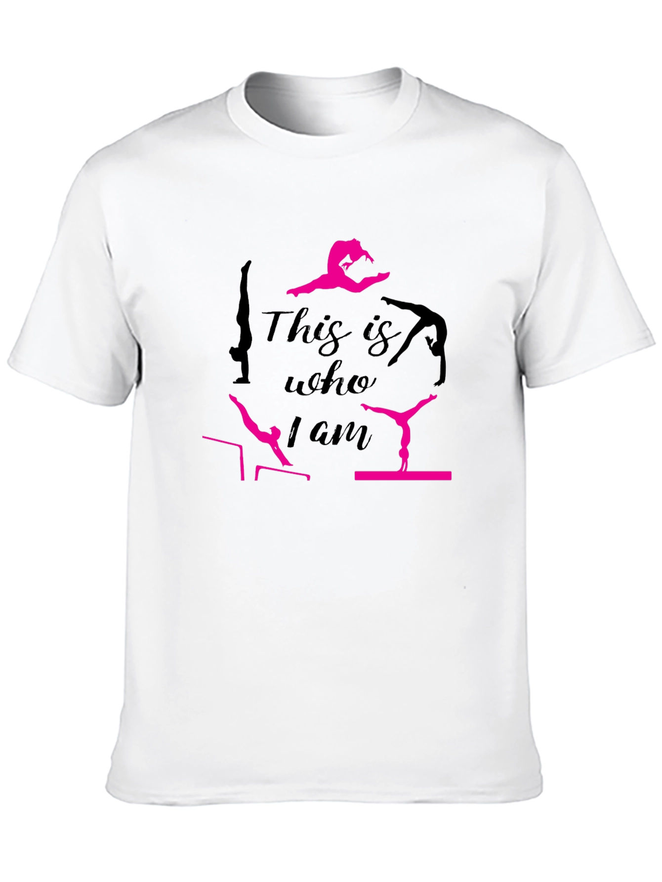 Camiseta Negra con Diseño de Gimnasta