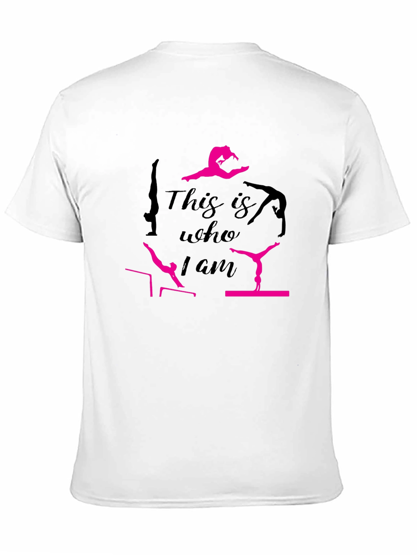 Camiseta Negra con Diseño de Gimnasta