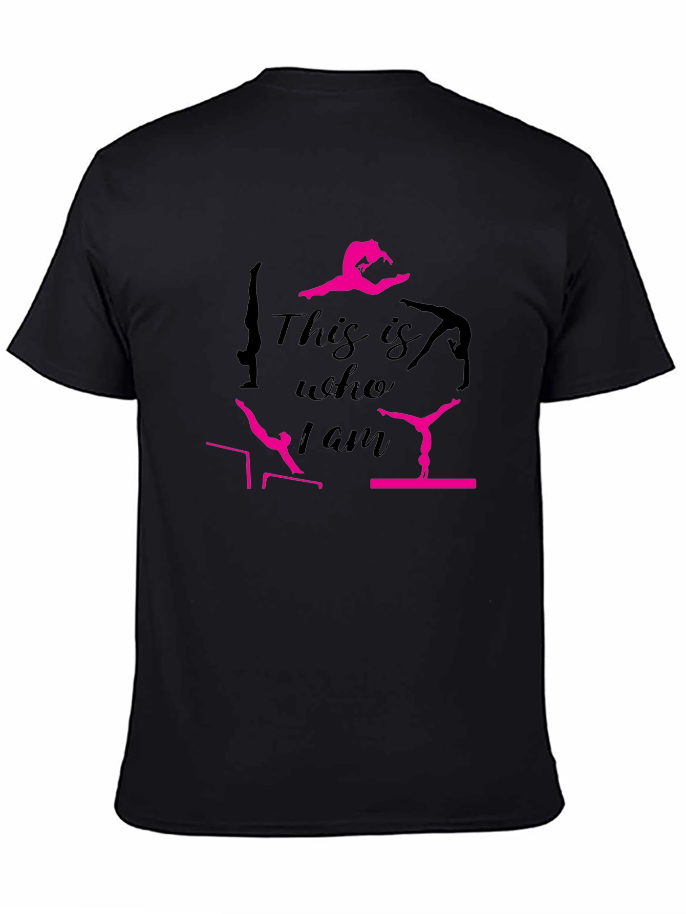 Camiseta Negra con Diseño de Gimnasta