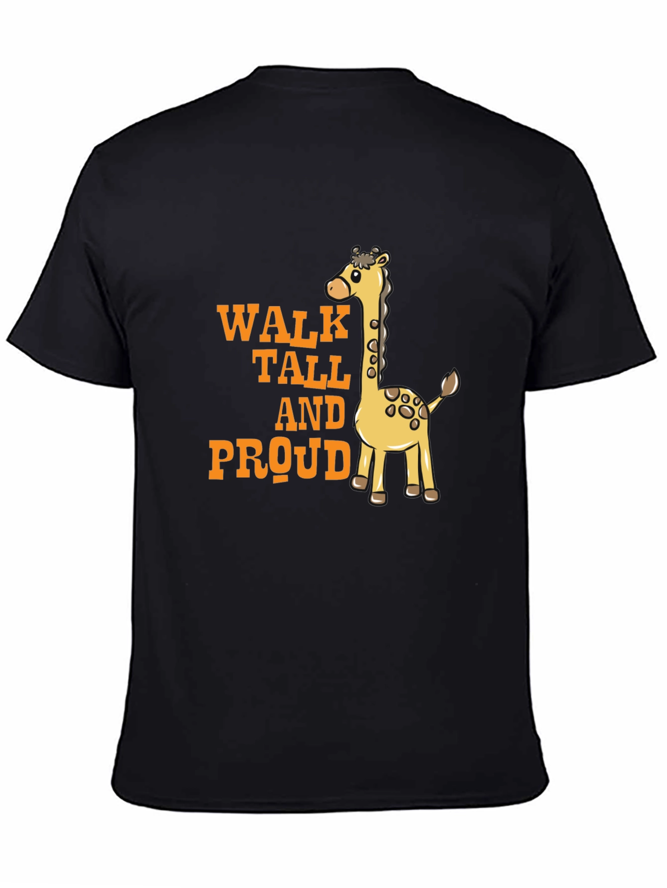 Camiseta Negra con Diseño de Jirafa Orgullosa
